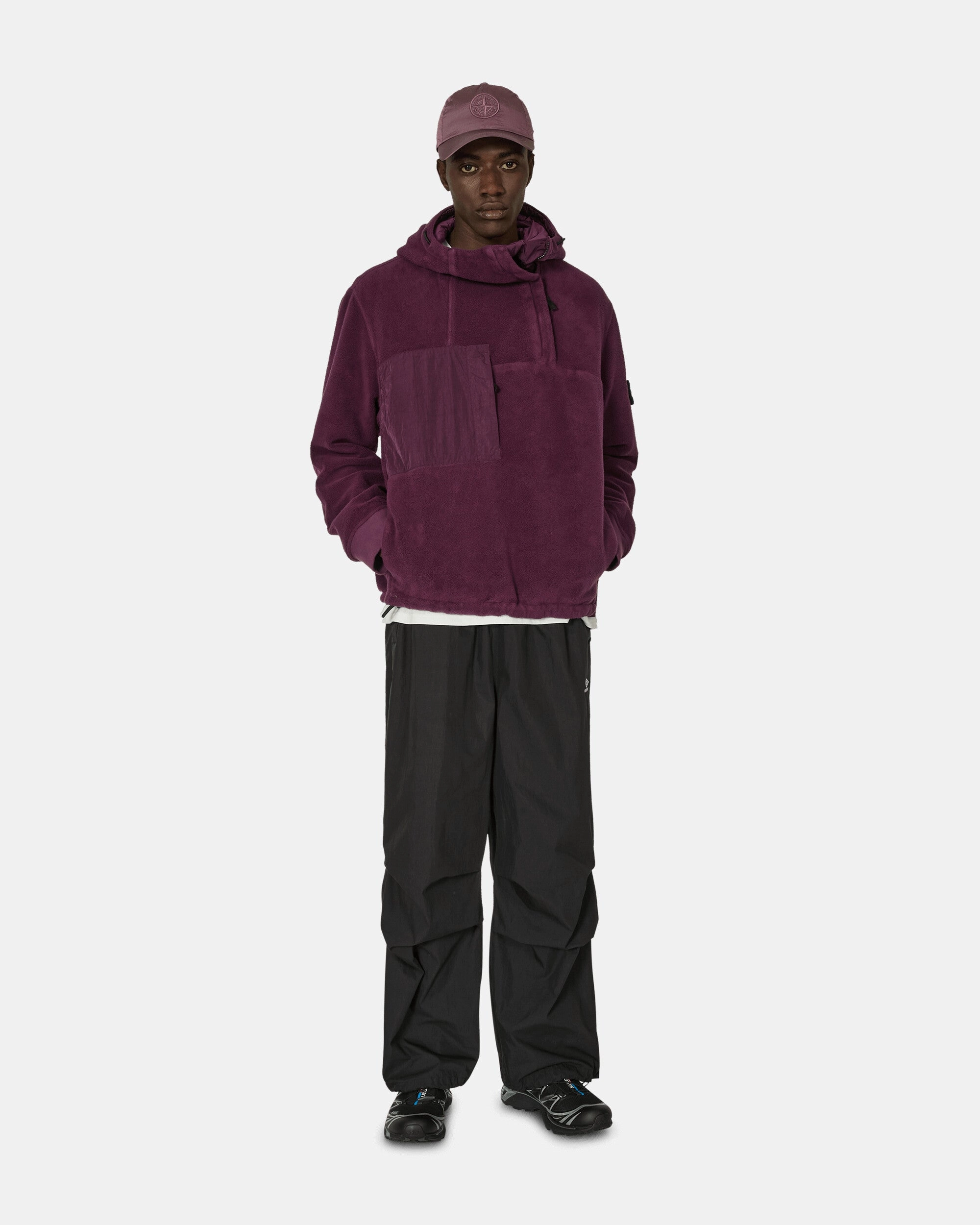 Cotton Pile Nylon-TC Anorak Jacket Dark Burgundy
