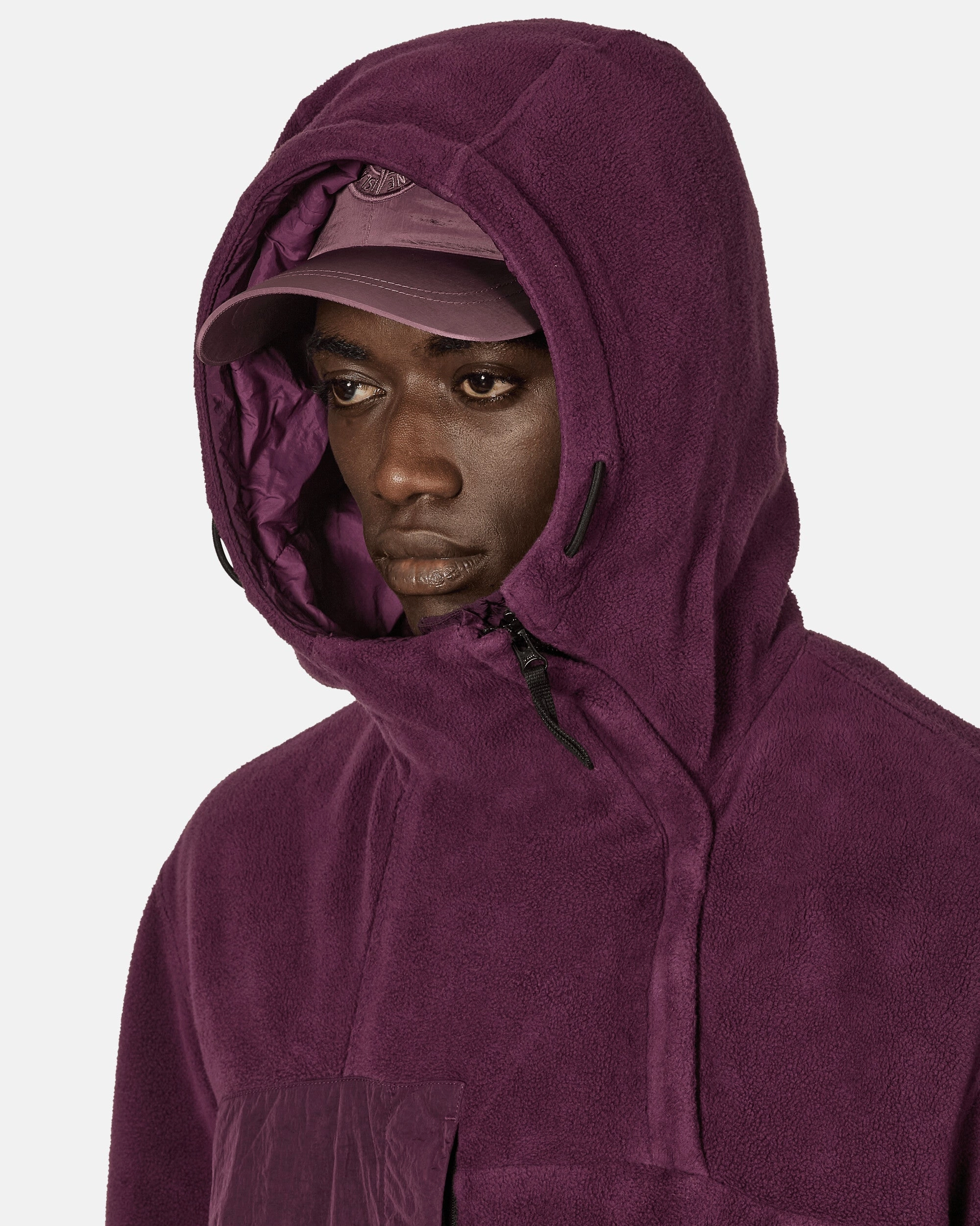 Cotton Pile Nylon-TC Anorak Jacket Dark Burgundy