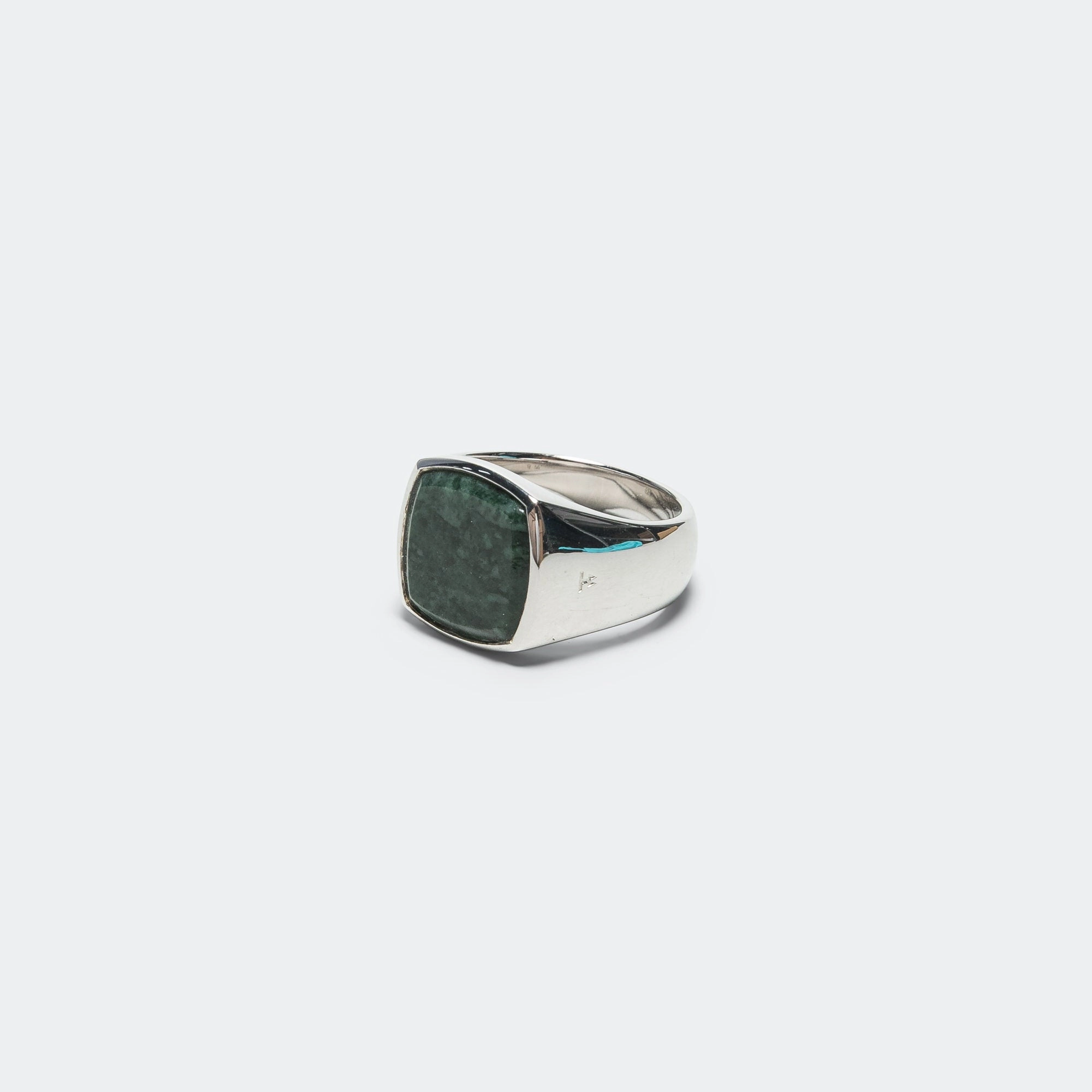 Cushion Ring - Green Marble