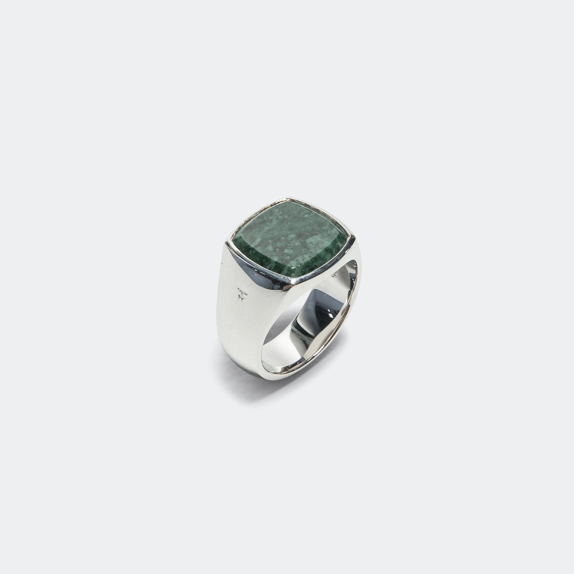 Cushion Ring - Green Marble