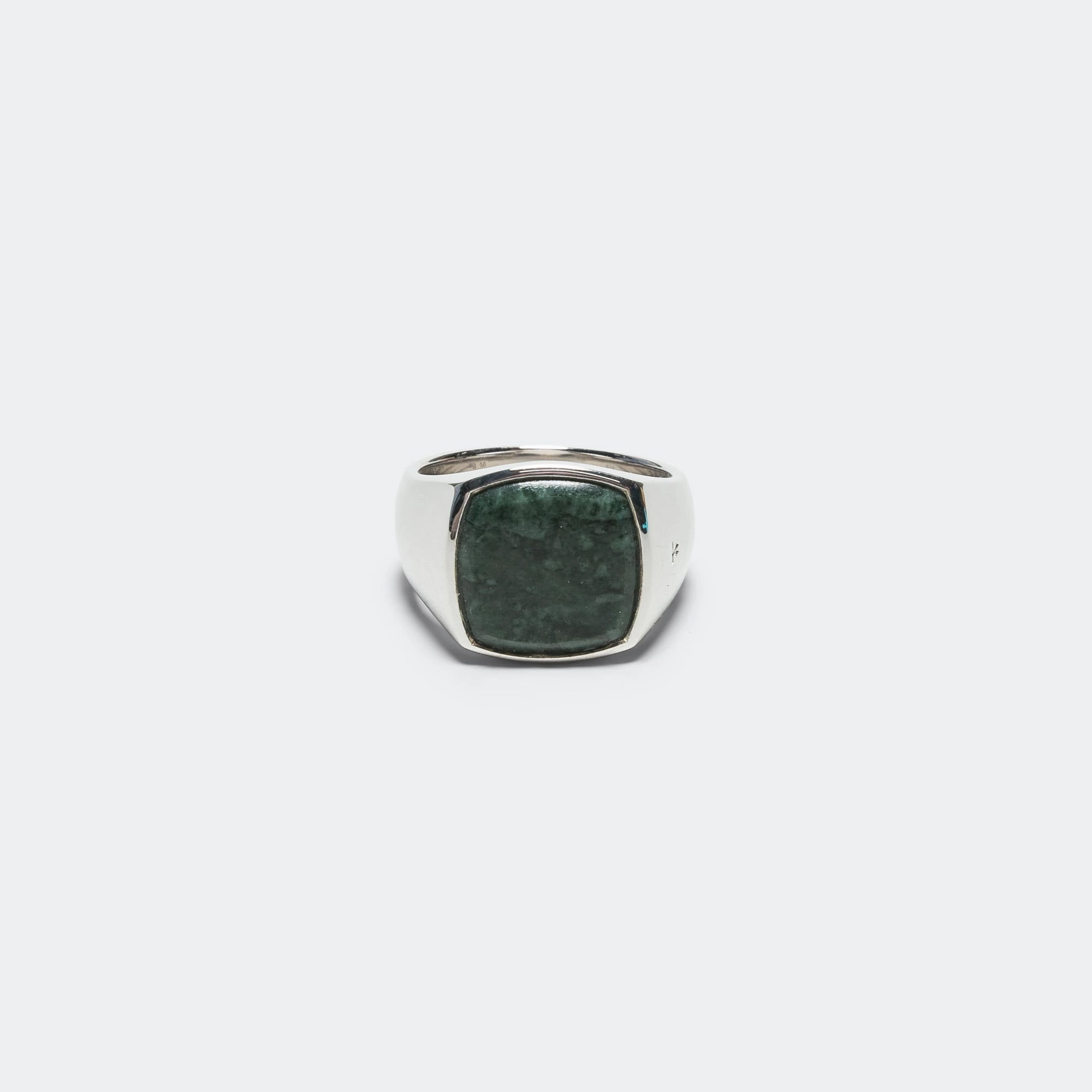 Cushion Ring - Green Marble