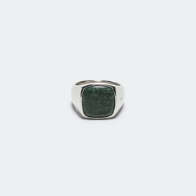 Cushion Ring - Green Marble
