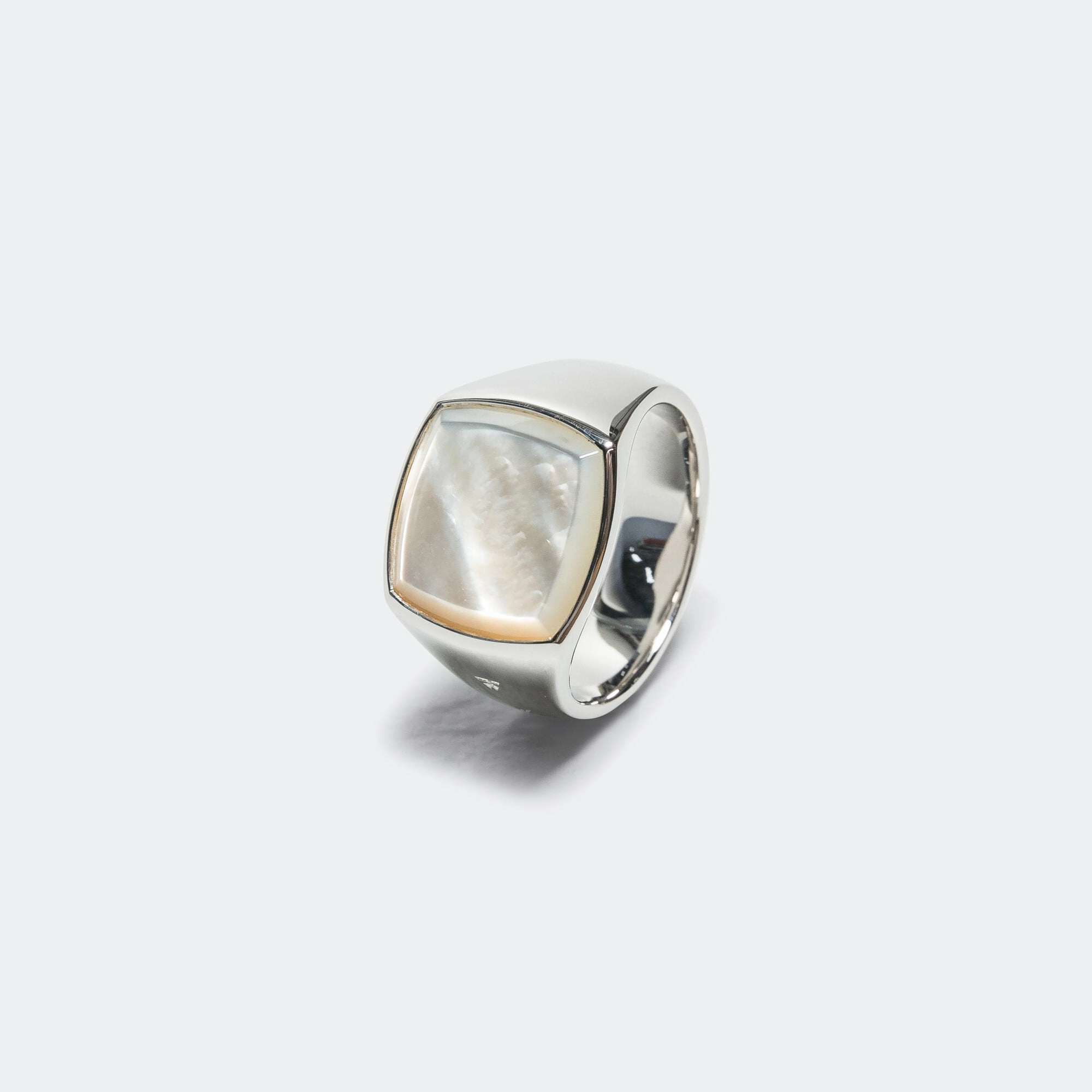 Cushion Ring - White Mother of Pearl/925 Silver