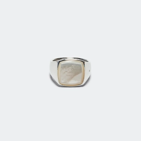 Cushion Ring - White Mother of Pearl/925 Silver
