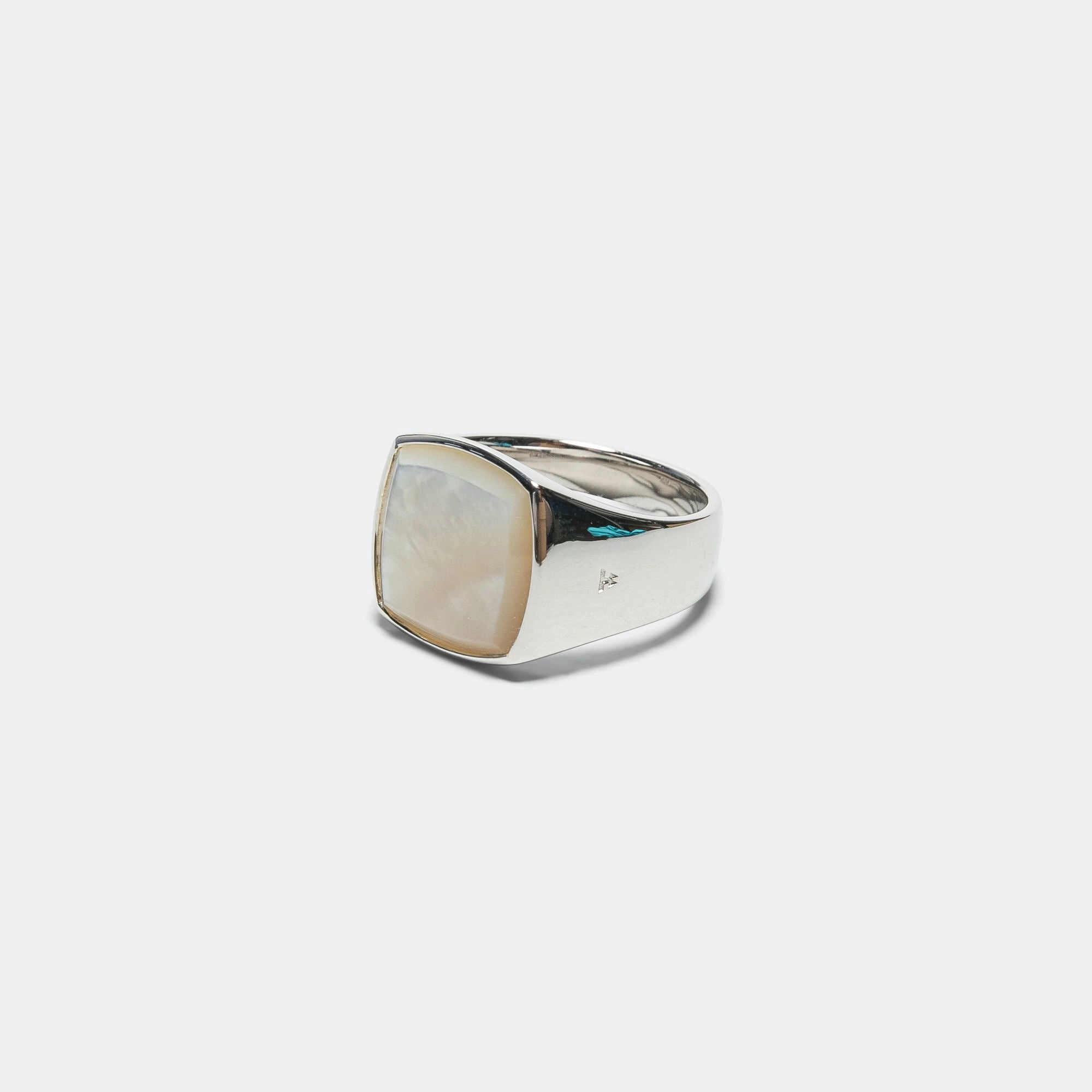 Cushion Ring - White Mother of Pearl/925 Silver