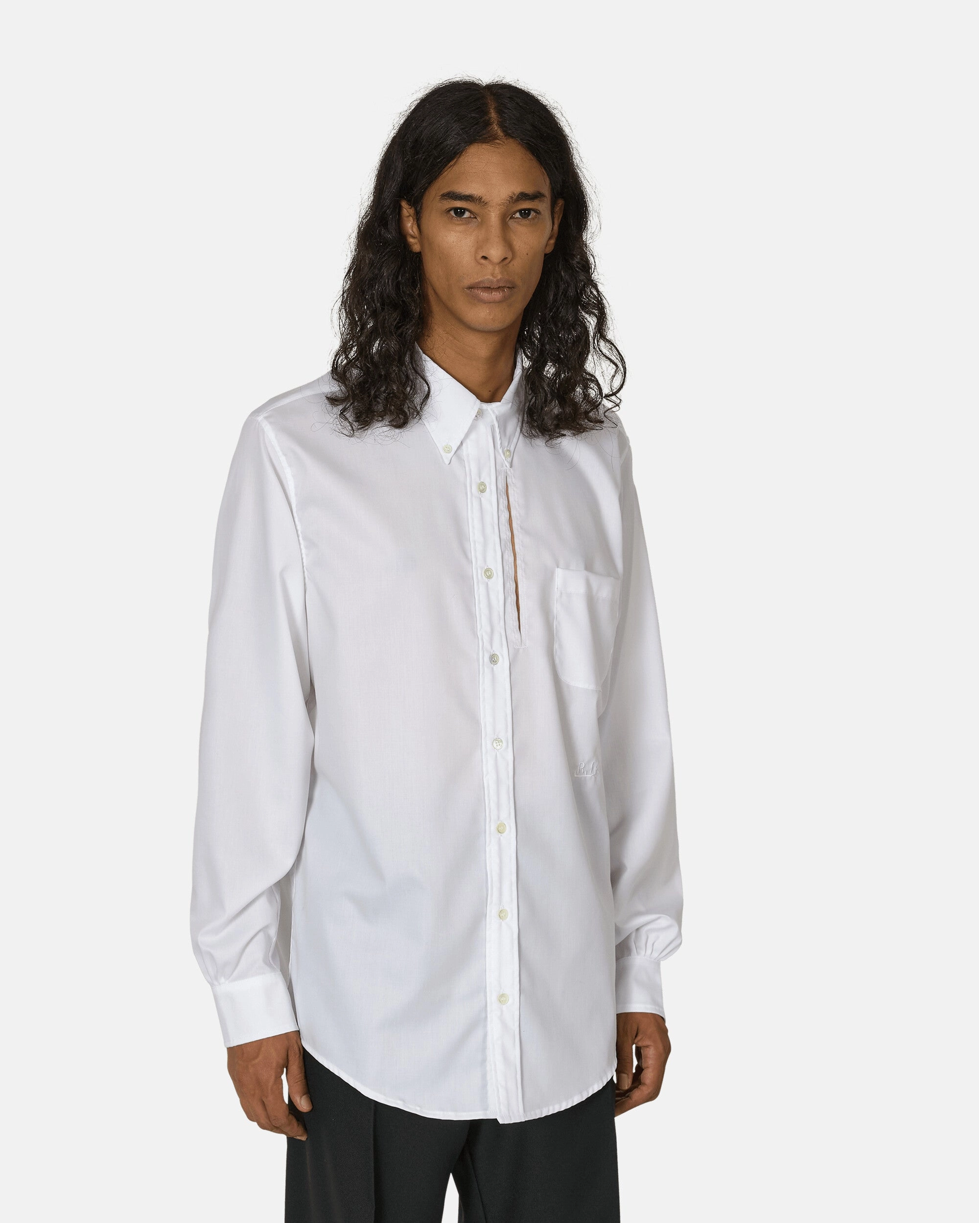 Cut-Out Longsleeve Shirt White