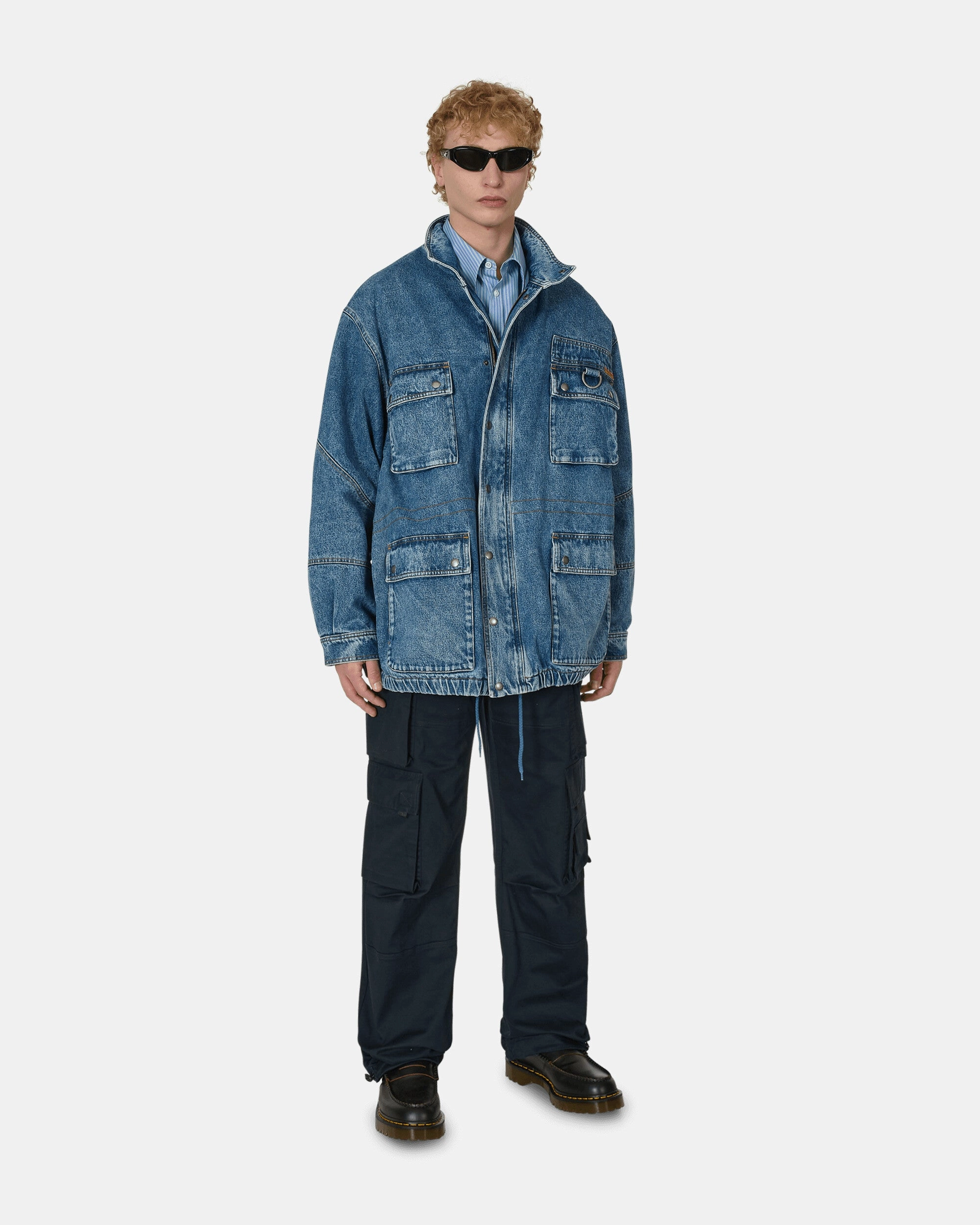 Denim Parka Jacket Blue