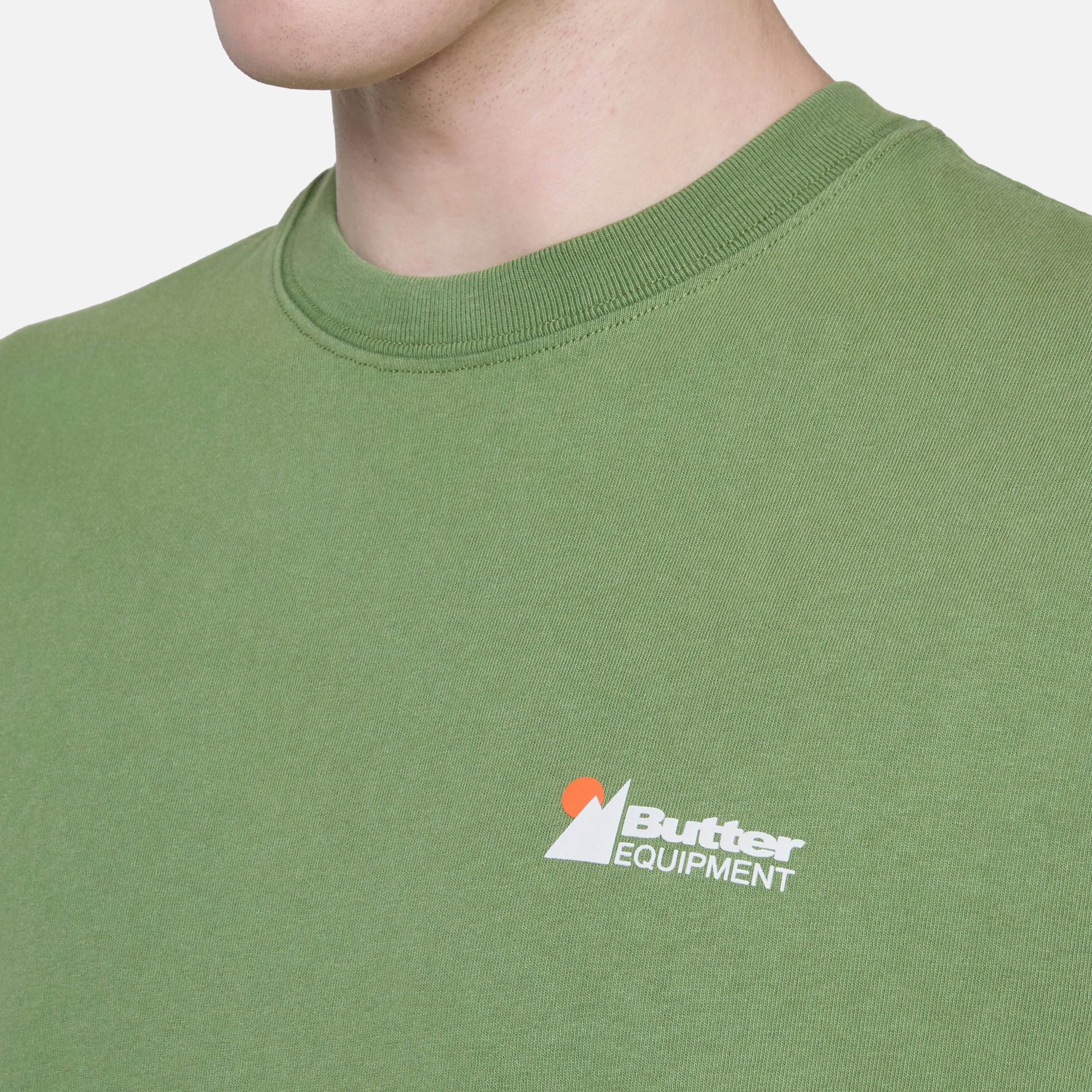 Distressed Pigment Dye T-Shirt Washed Army