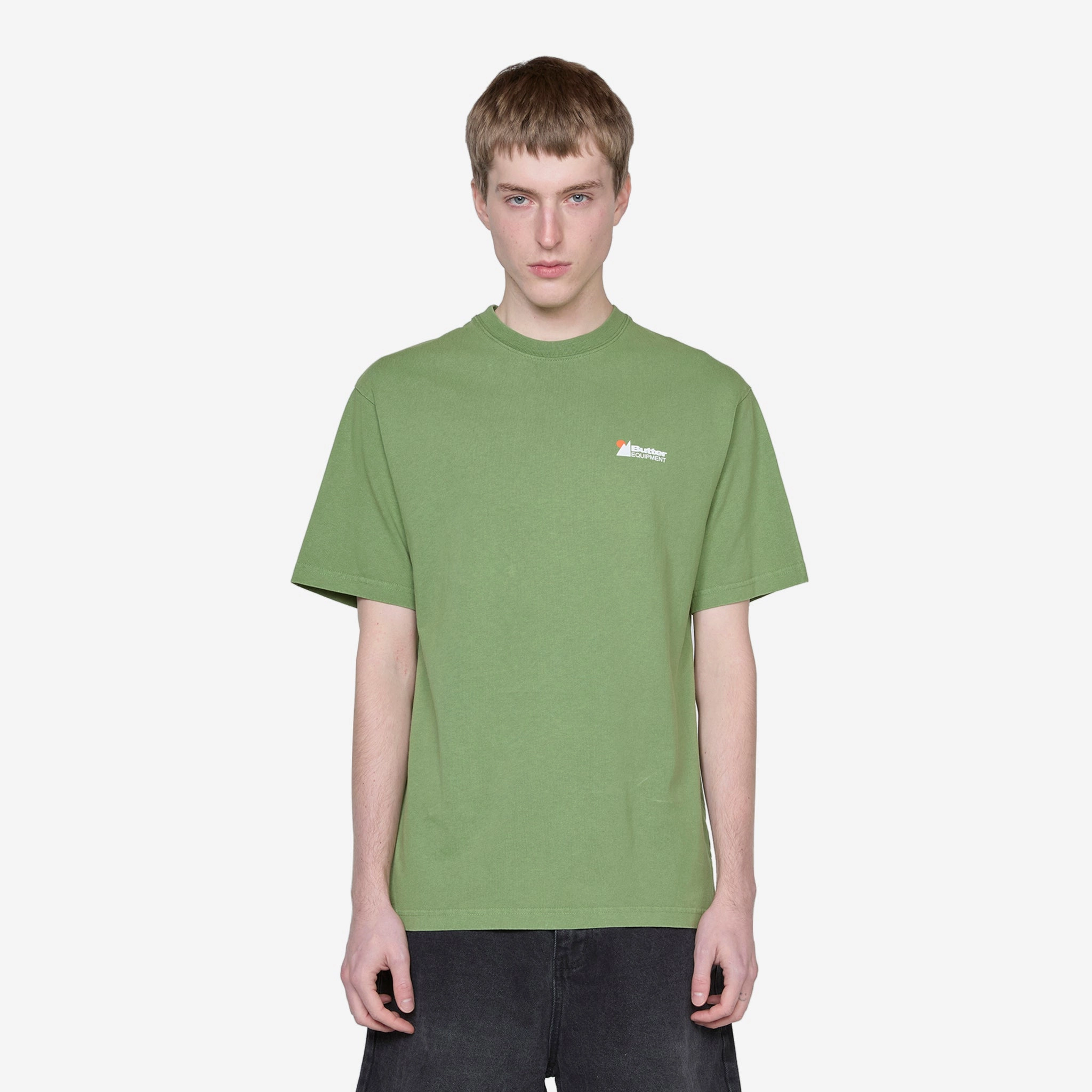 Distressed Pigment Dye T-Shirt Washed Army