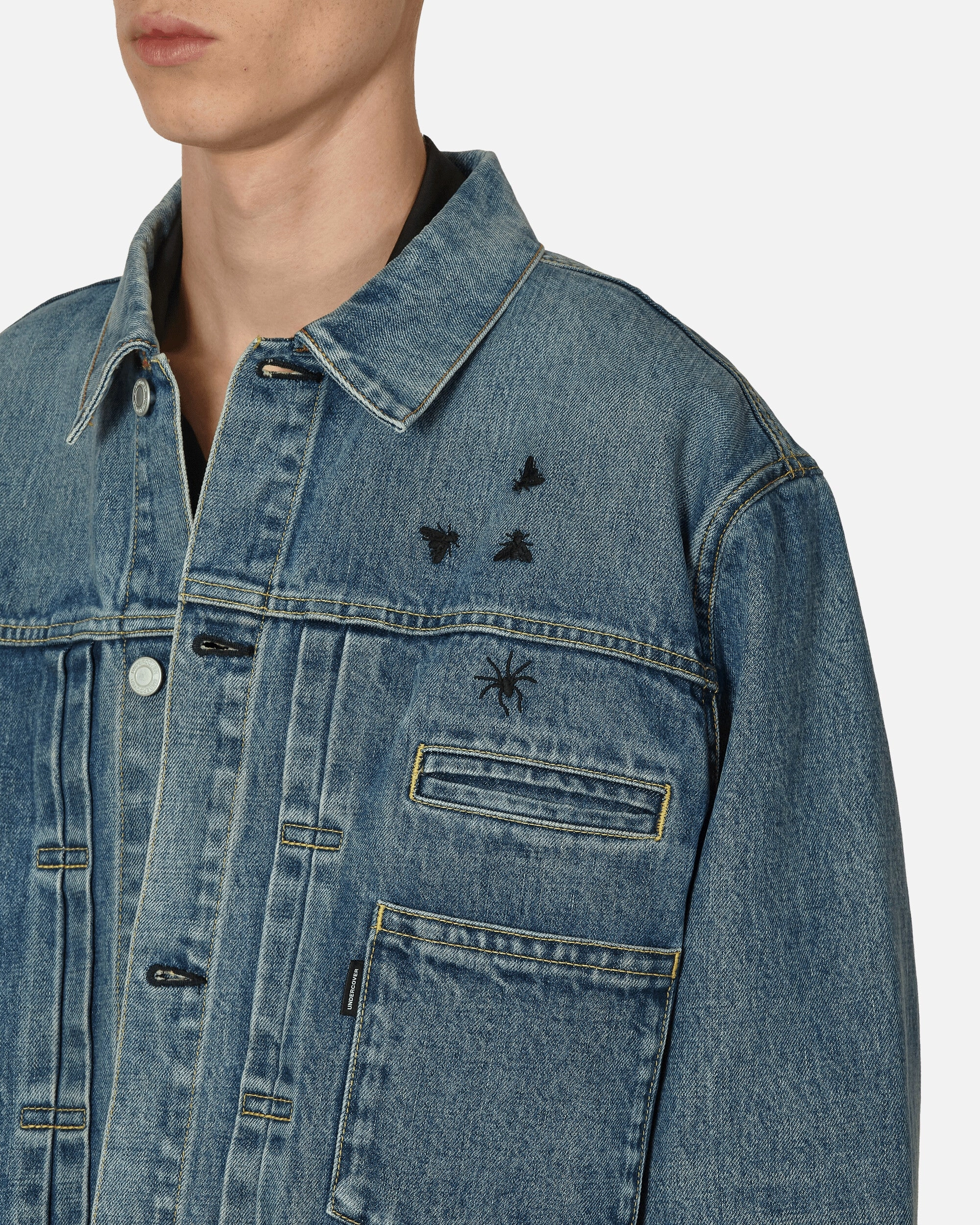 Embroidered Denim Jacket Light Blue Indigo