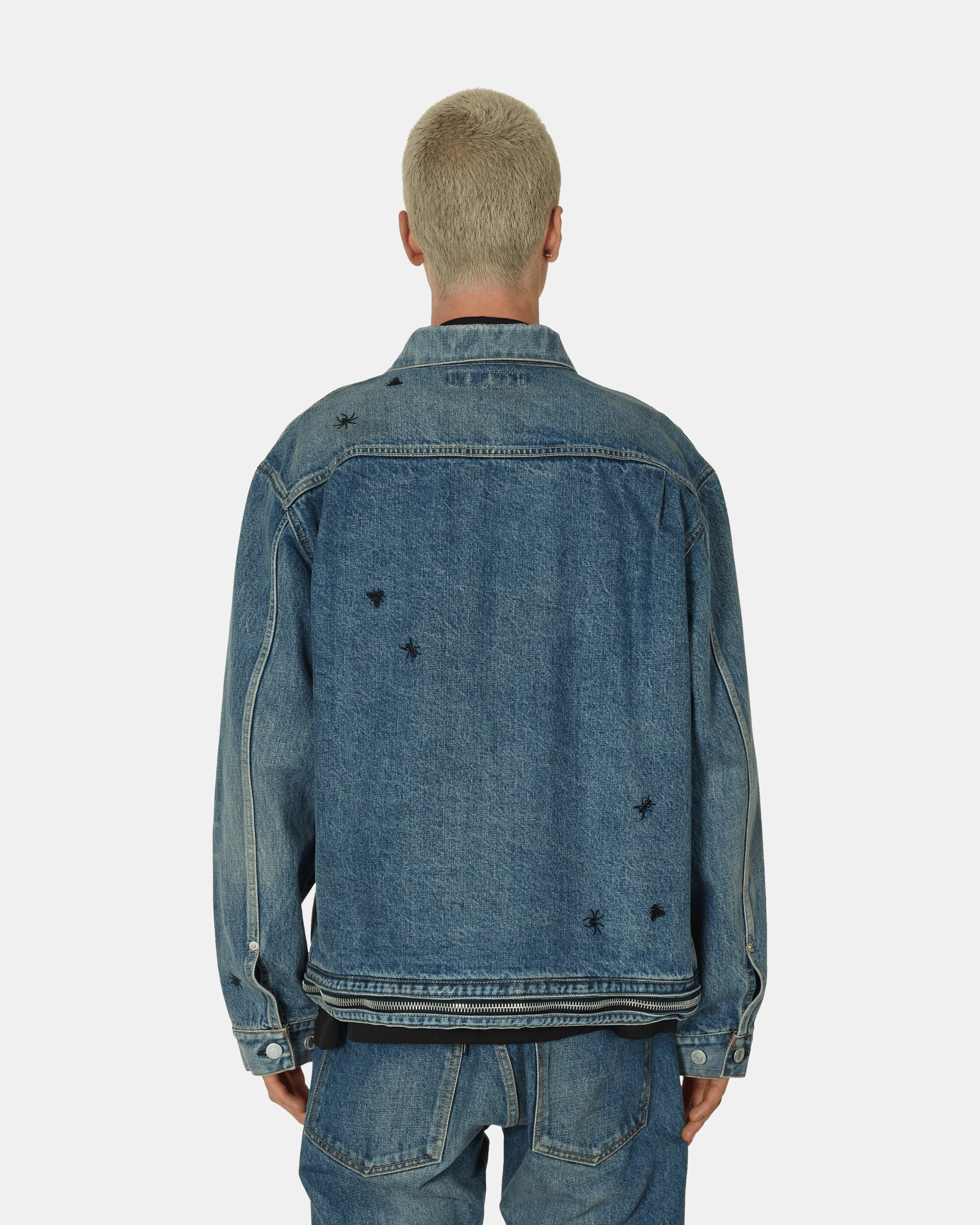 Embroidered Denim Jacket Light Blue Indigo