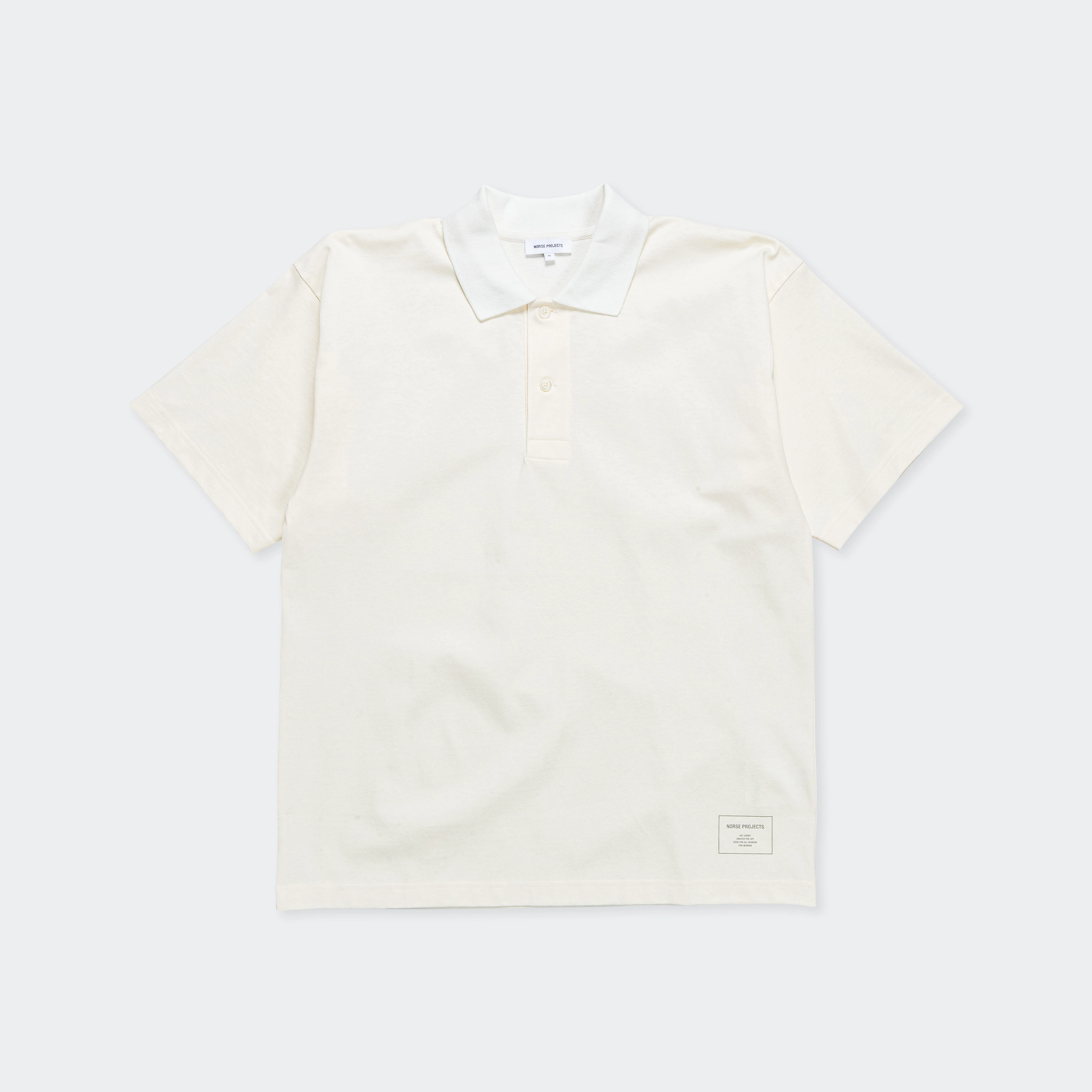 Espen Loose Printed SS Polo - Ecru