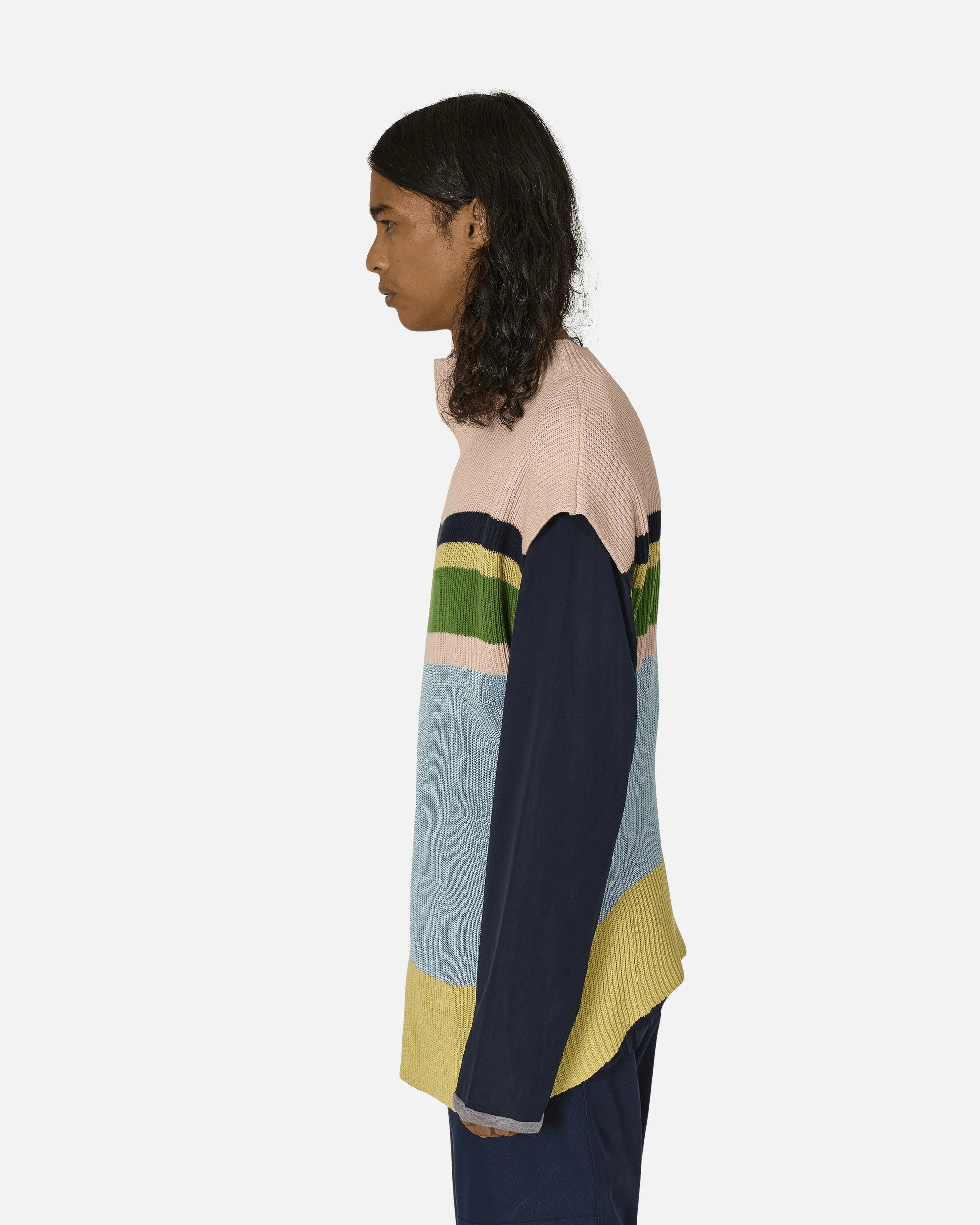 Essick Stripe Short Sleeve Sweater Pink / Sky Blue