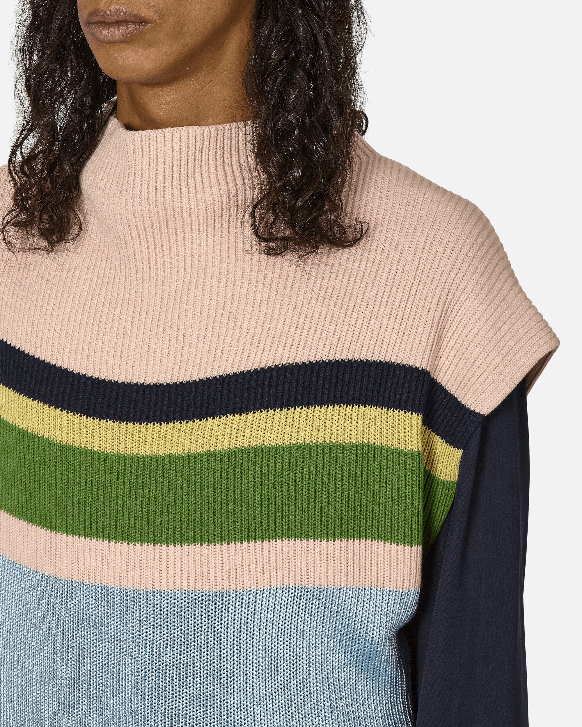 Essick Stripe Short Sleeve Sweater Pink / Sky Blue