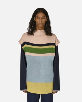 Essick Stripe Short Sleeve Sweater Pink / Sky Blue