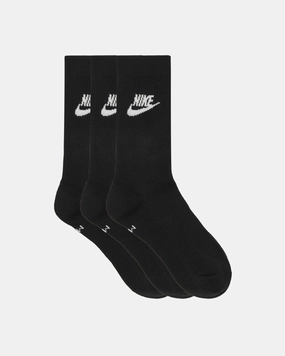 Everyday Essential 3-Pack Crew Socks Black