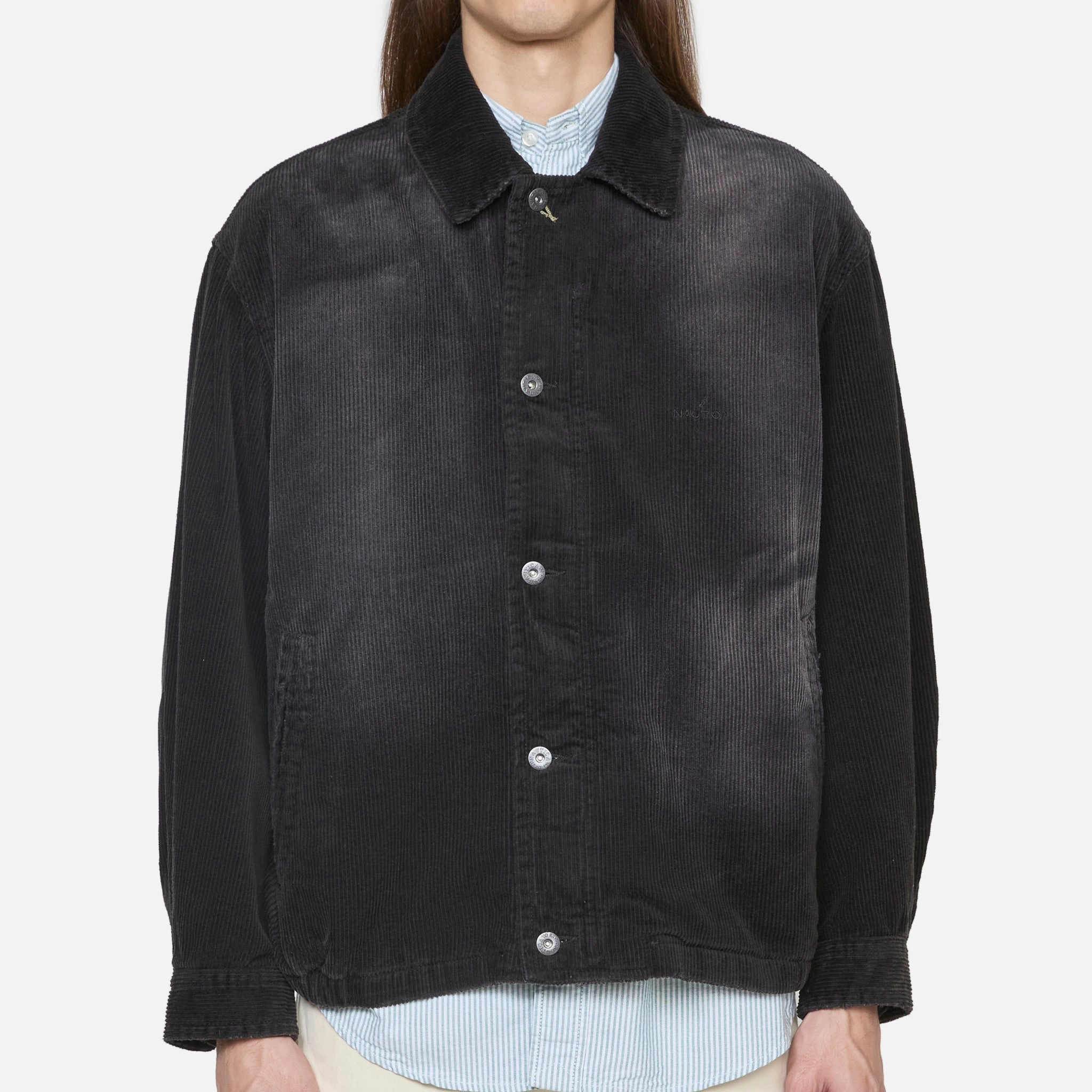 Fade Washed Corduroy Blouson Black