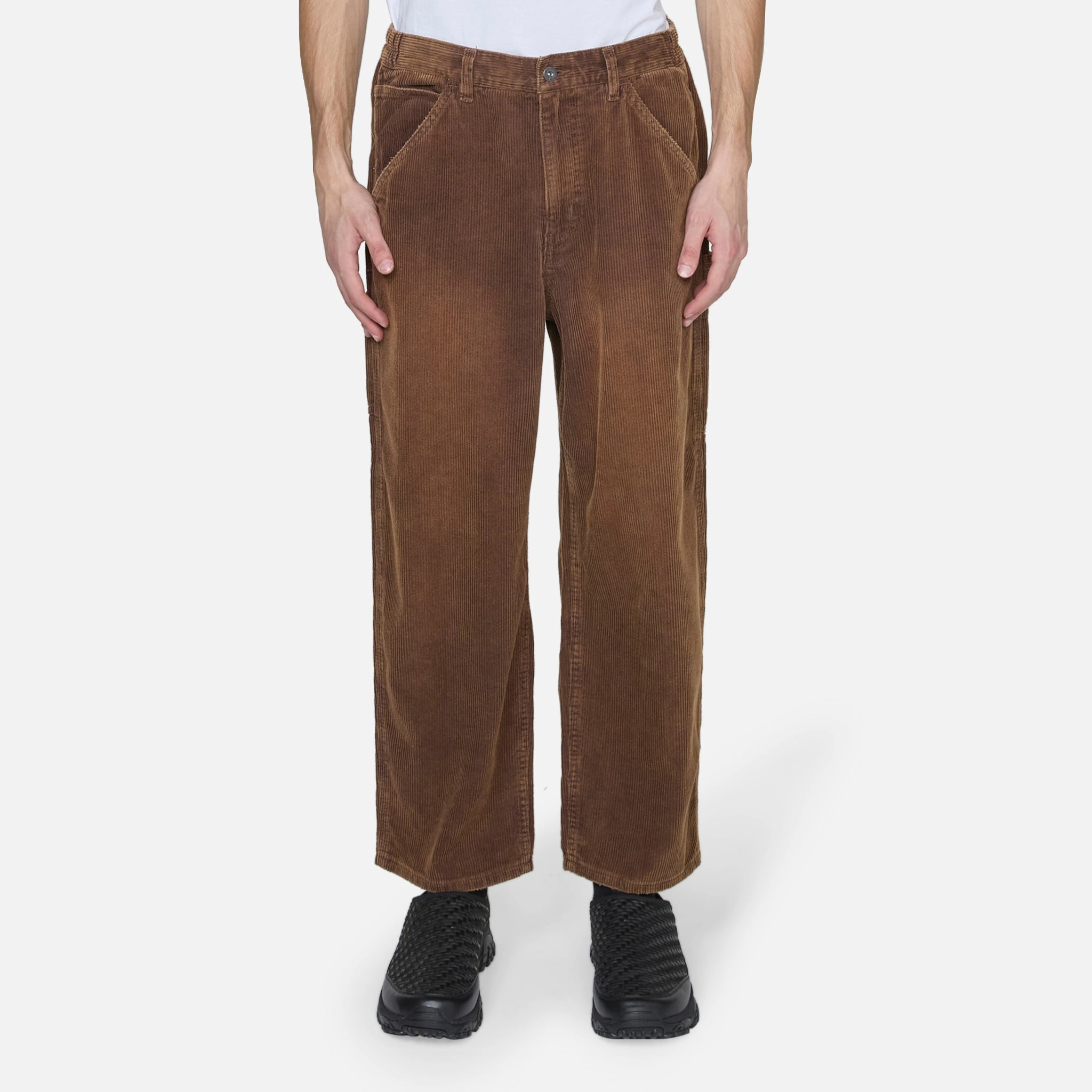 Fade Washed Corduroy Pants Sand Brown
