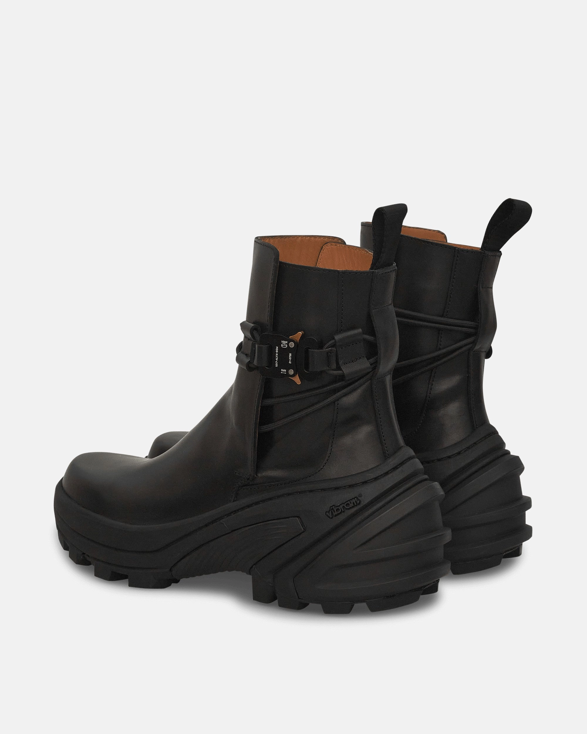 Fixed Sole Buckle Boots Black