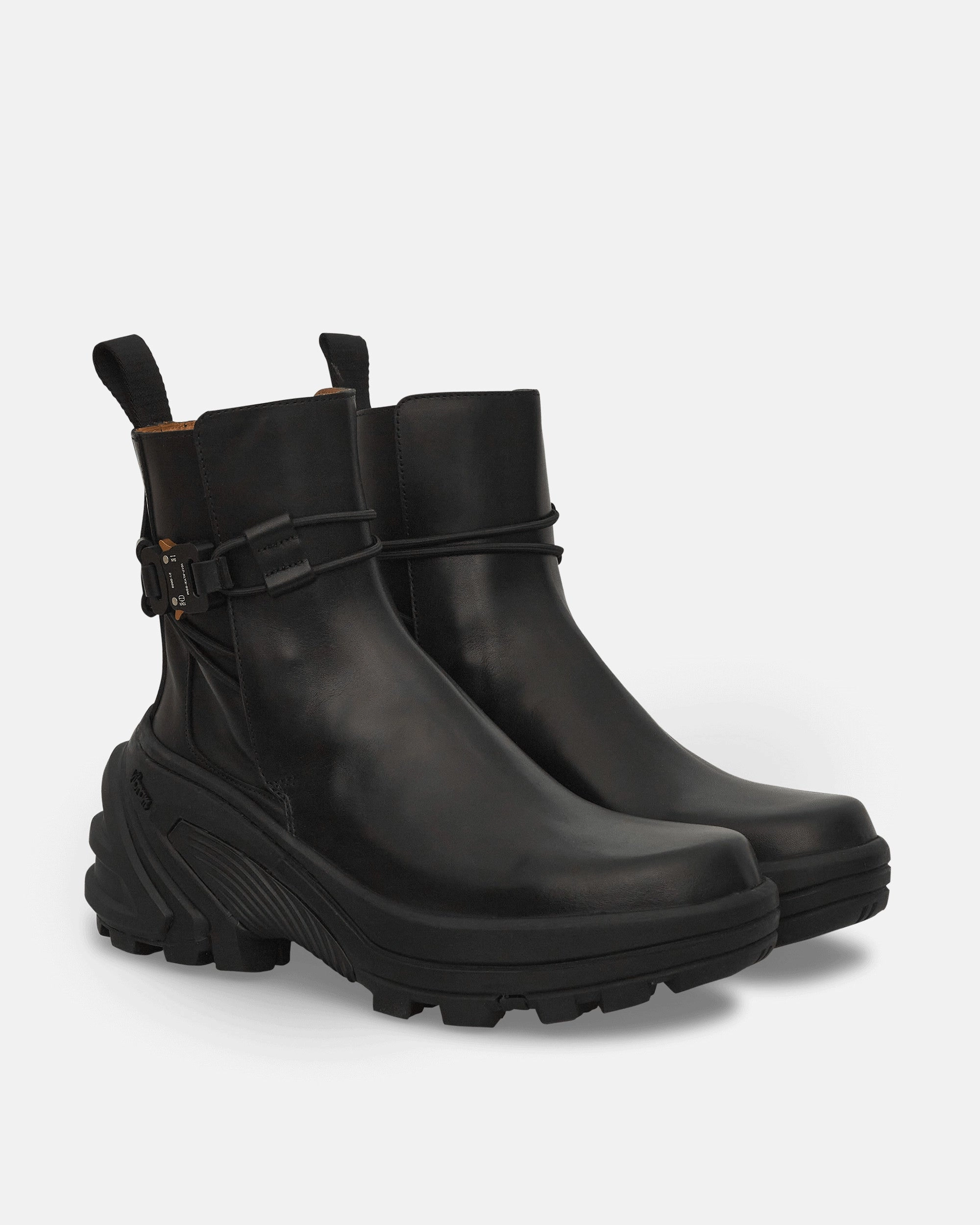 Fixed Sole Buckle Boots Black