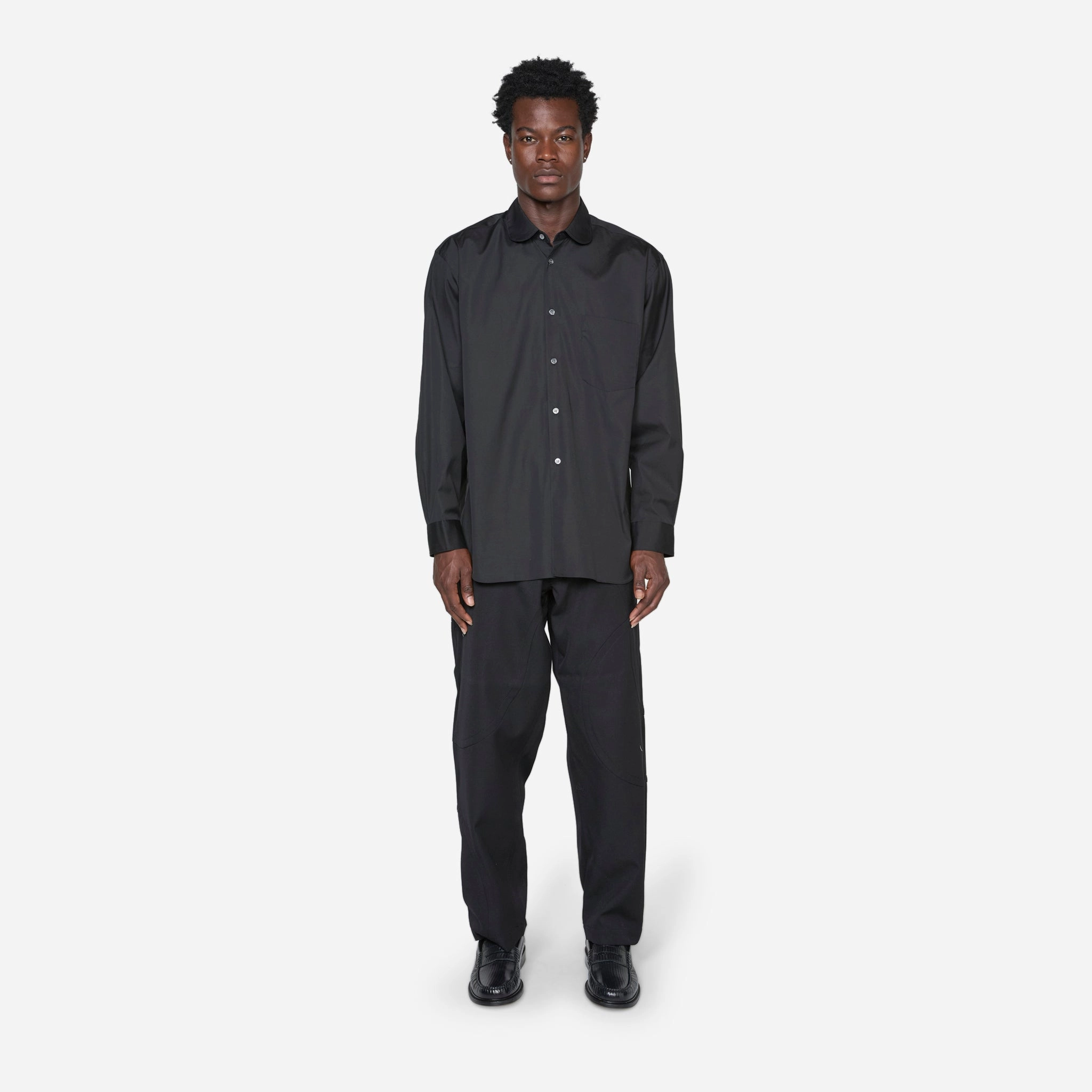 Forever Rounded Collar Shirt Black