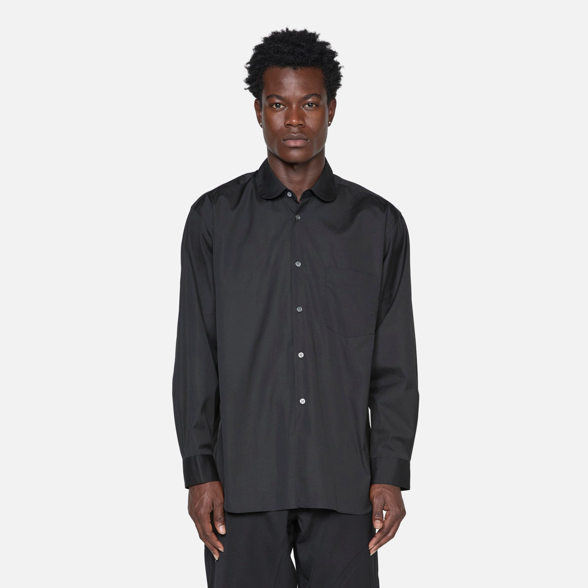 Forever Rounded Collar Shirt Black