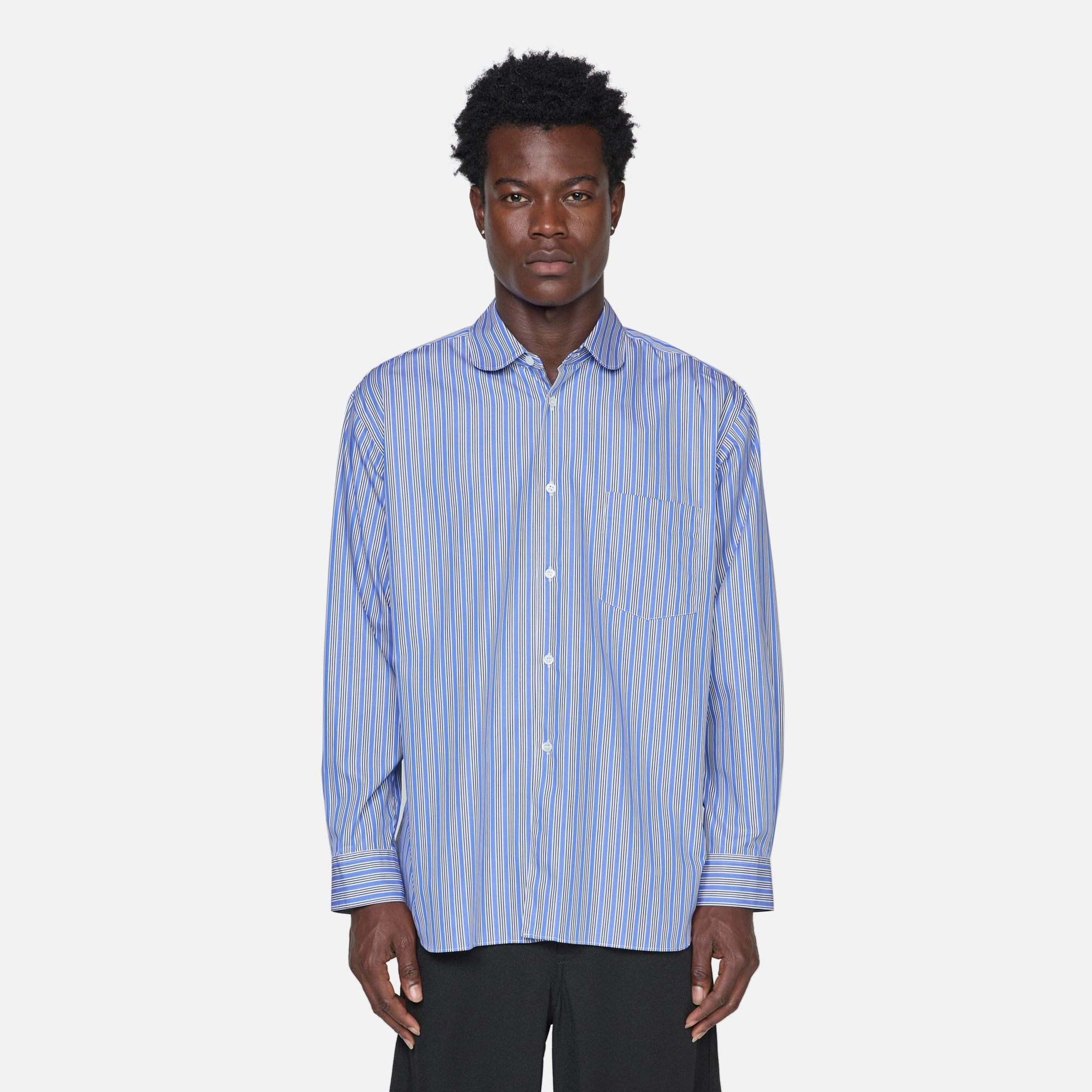 Forever Rounded Collar Shirt Stripe 2