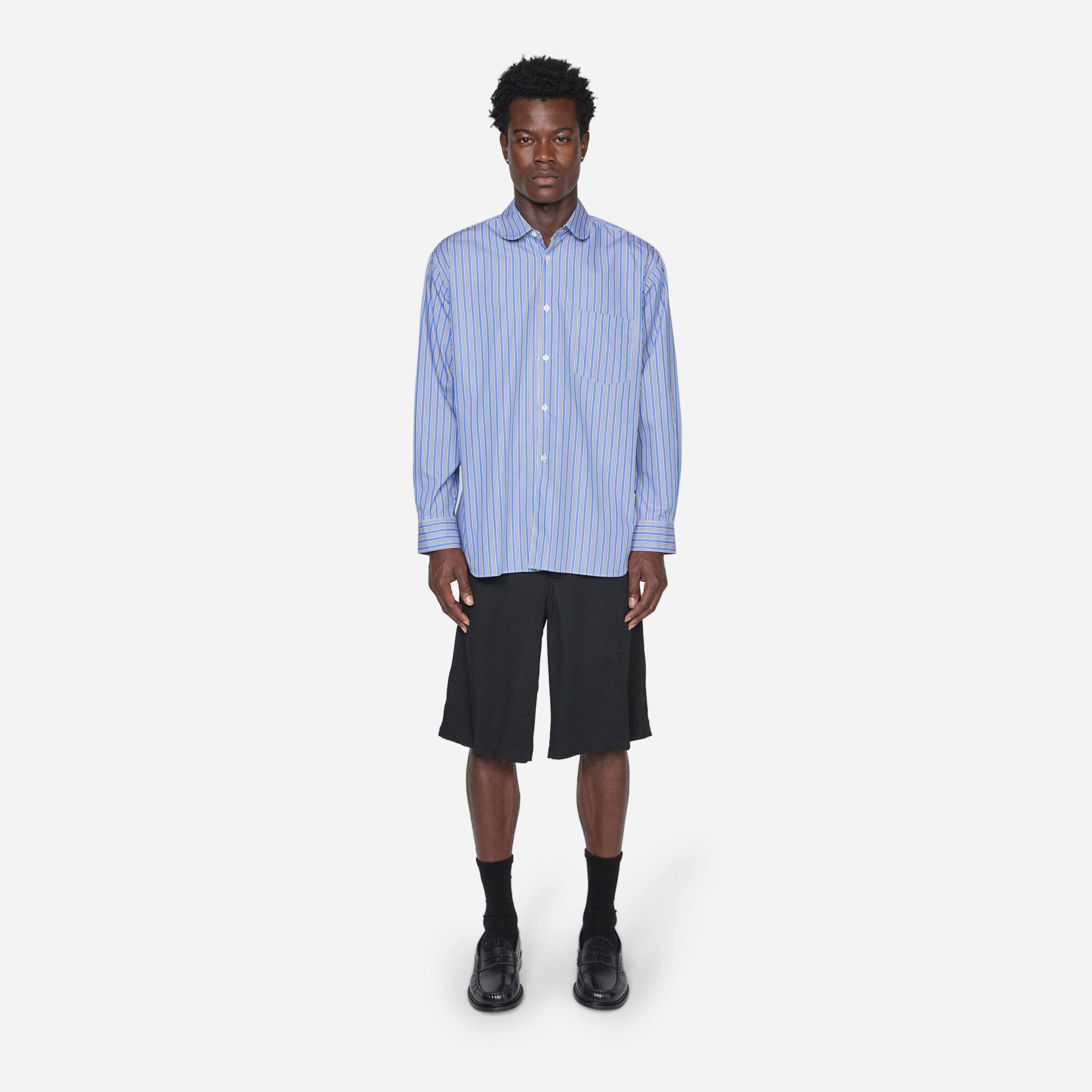 Forever Rounded Collar Shirt Stripe 2