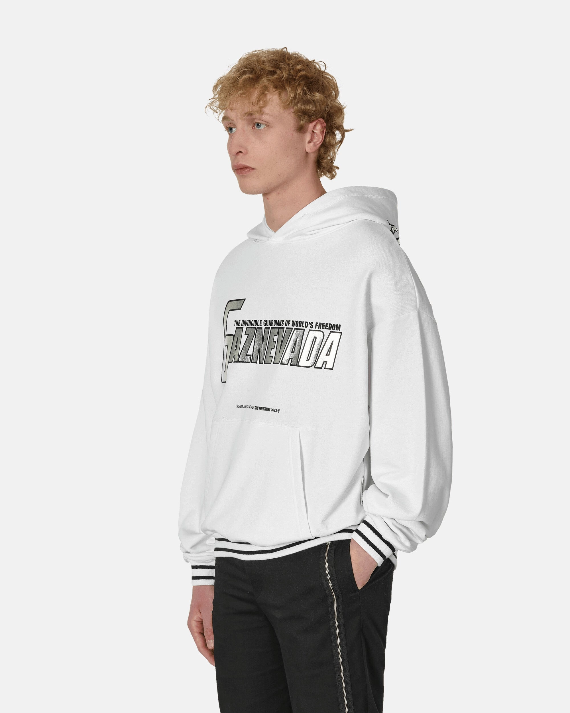 Gaznevada Graphic Hooded Sweatshirt White