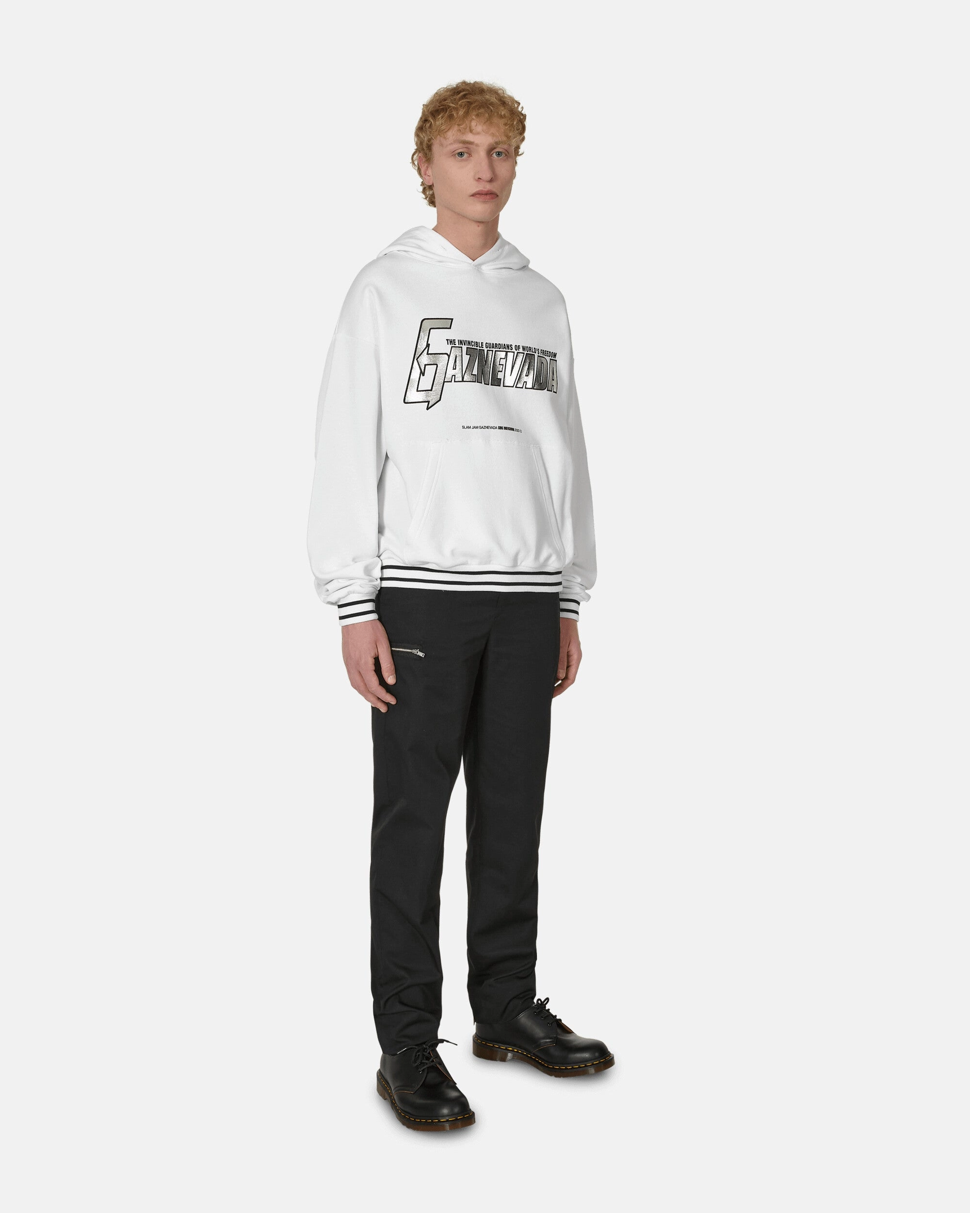 Gaznevada Graphic Hooded Sweatshirt White