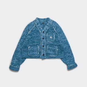 Hand Knit Cowichan RAILROAD JKT - Navy