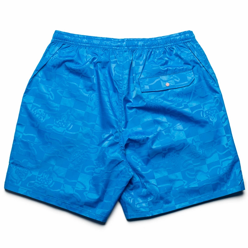 Ice Cream Running Check Shorts - French Blue