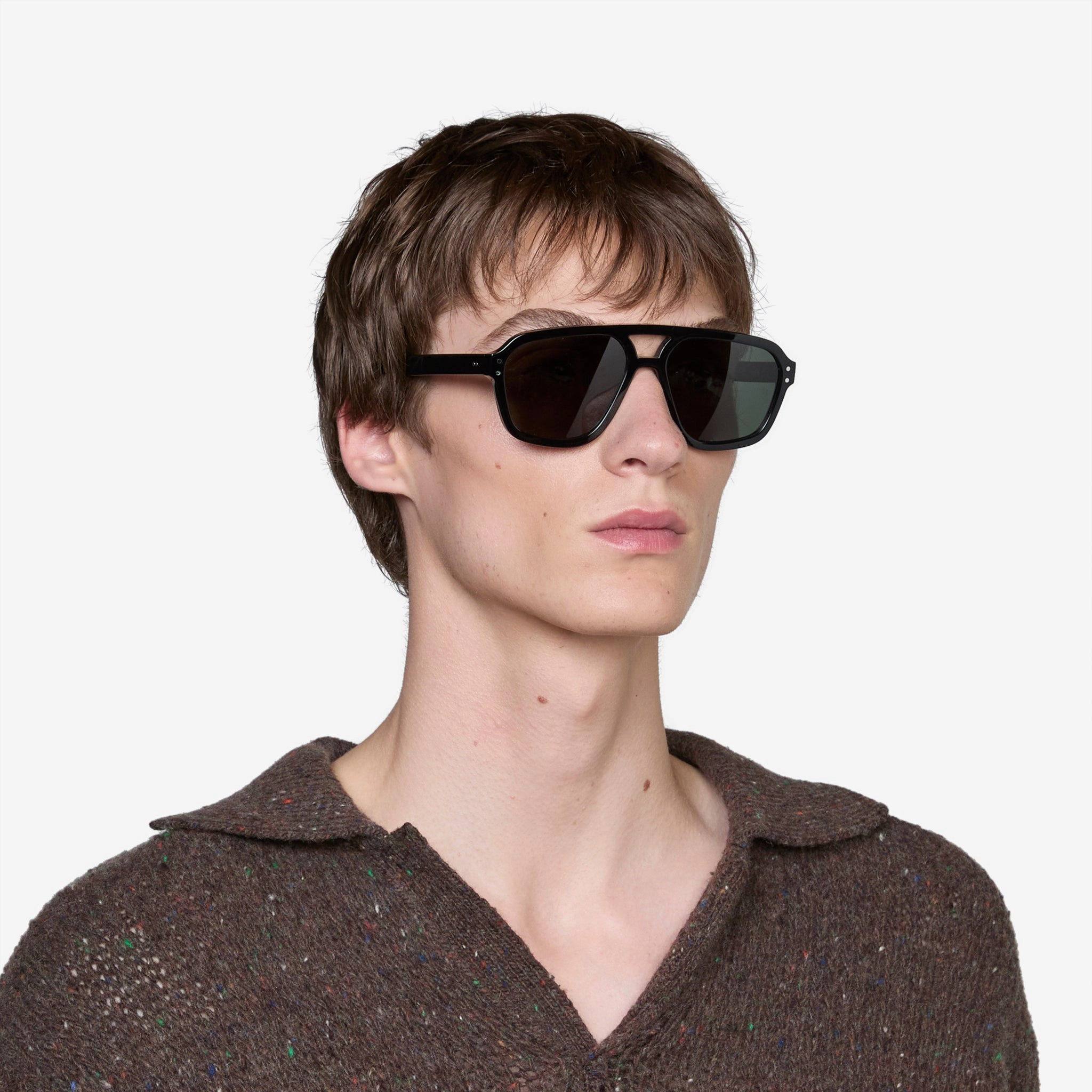 Jet Black | Green Solid Lens