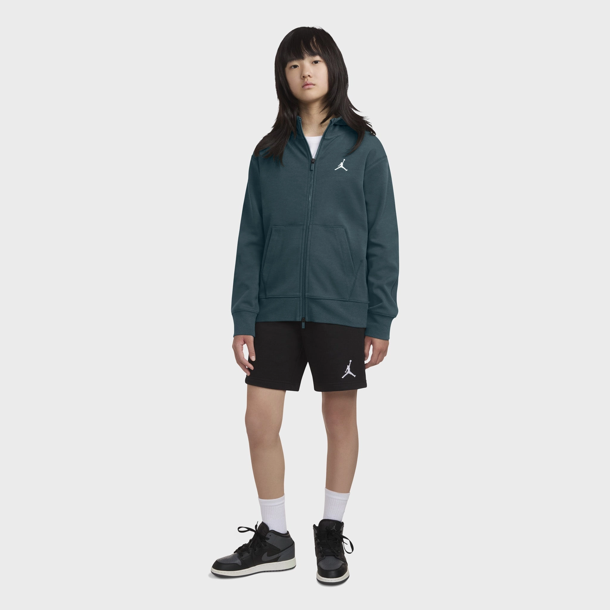 Jordan Junior Boys' Dri-FIT Full-Zip Hoodie / Oxidized Green