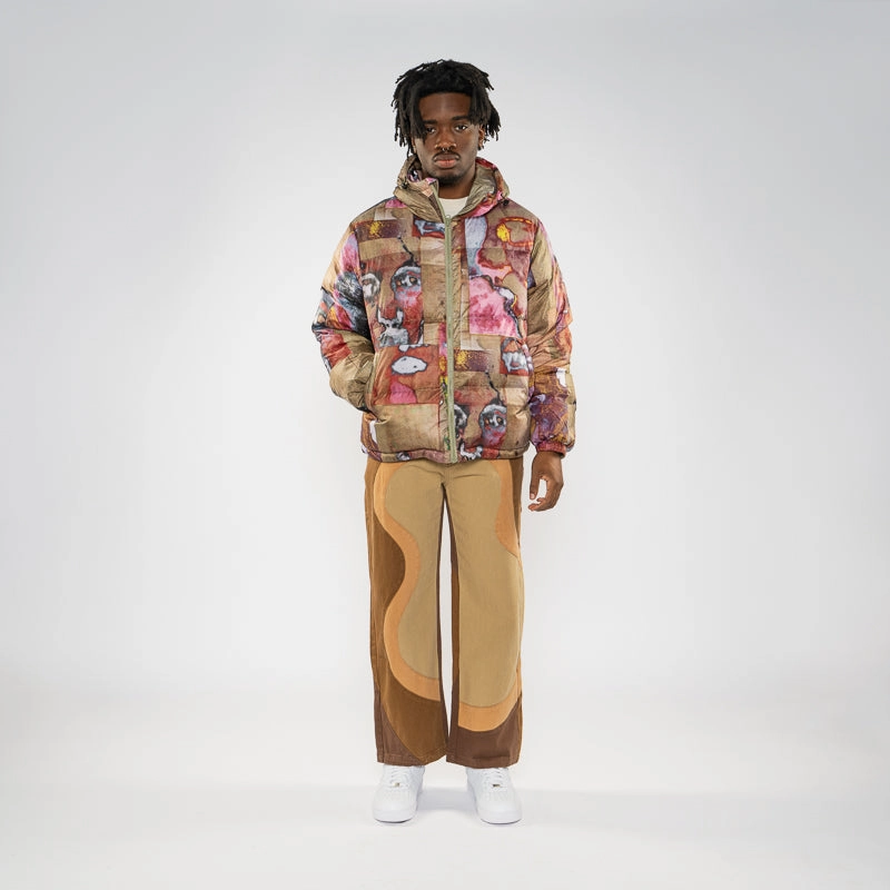 KidSuper Faces Collage Printed Puffer - Multi