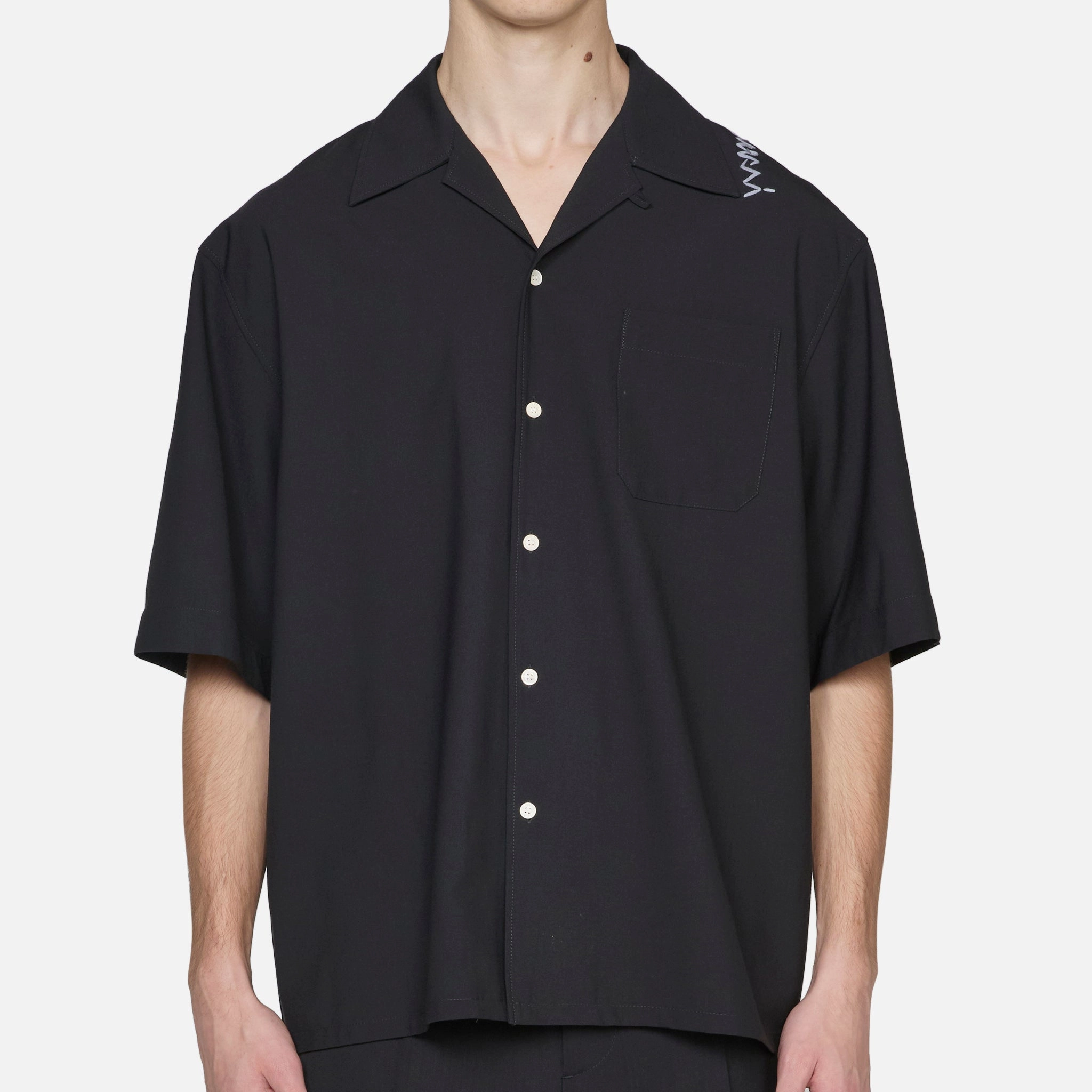 Marni Symbol Bowling Shirt Black