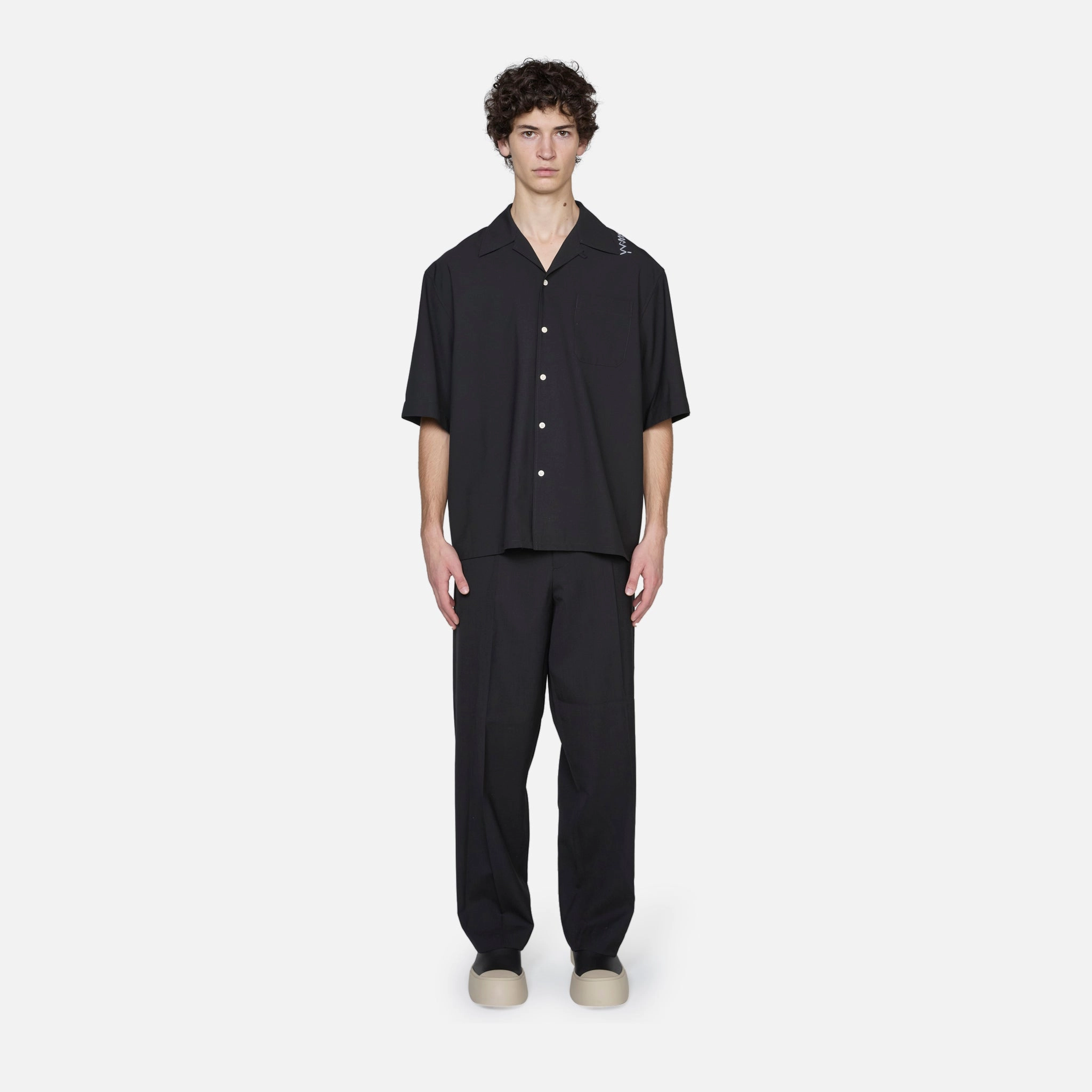 Marni Symbol Bowling Shirt Black