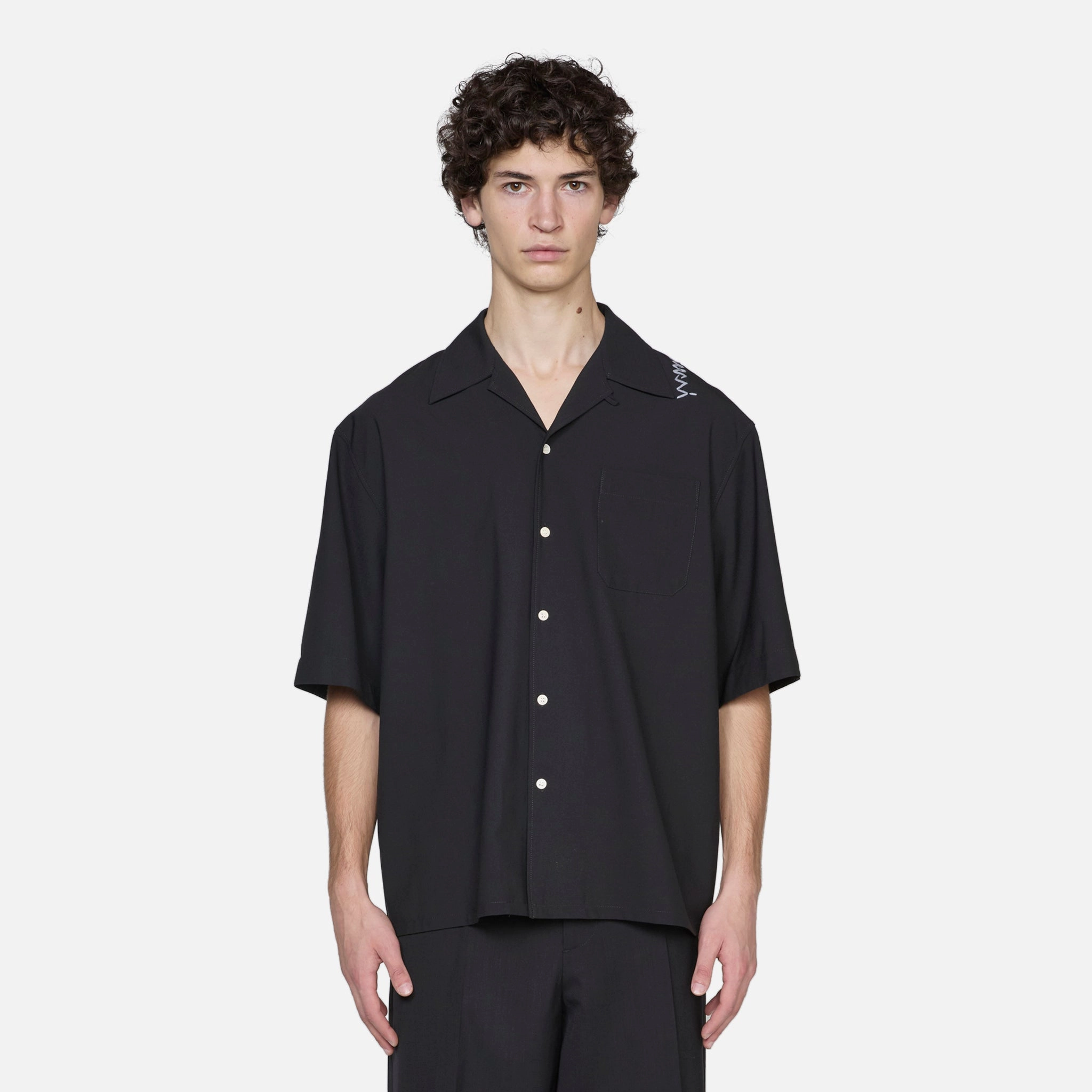 Marni Symbol Bowling Shirt Black