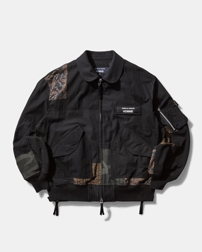 Men's Patchwork Bomber Jacket Black