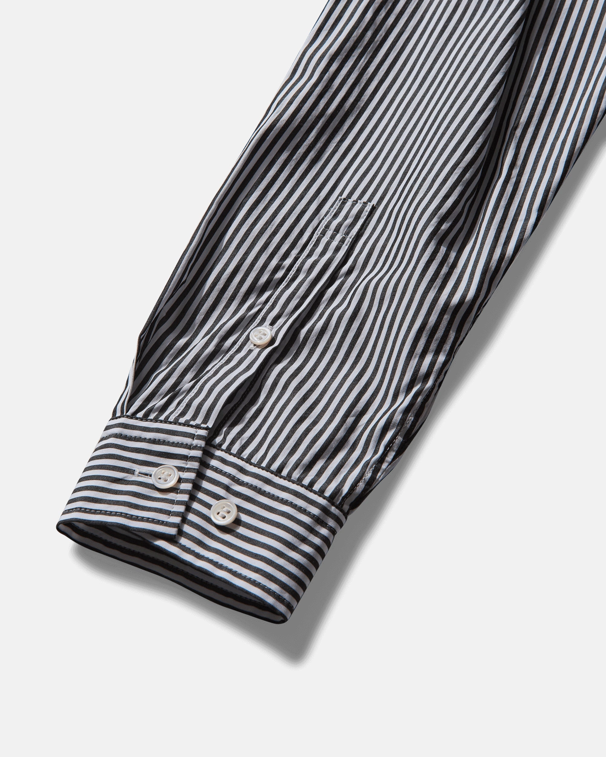Men's Patchwork Striped Shirt Black