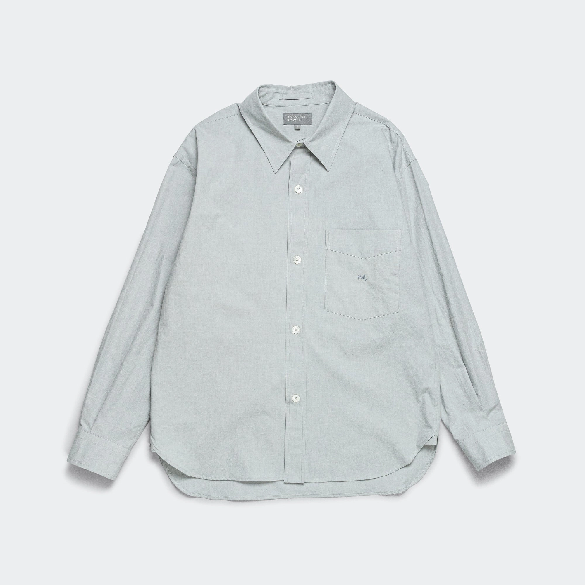 Monogram Shirt - Natural Dye Poplin Faded Grey