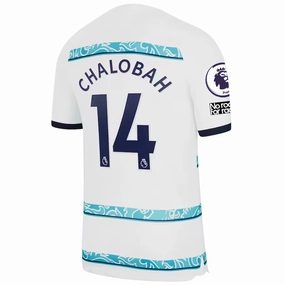 Nike Chelsea Chalobah Away Jersey w/ EPL   Club World Cup Patches 22/23 (White/College Navy)