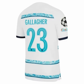 Nike Chelsea Conor Gallagher Away Jersey w/ Champions League   Club World Cup Patches 22/23 (White/College Navy)
