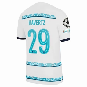 Nike Chelsea Havertz Away Jersey w/ Champions League   Club World Cup Patches 22/23 (White/College Navy)