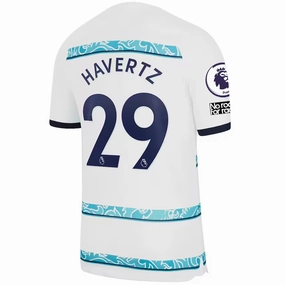Nike Chelsea Kai Havertz Away Jersey w/ EPL   Club World Cup Patches 22/23 (White/College Navy)