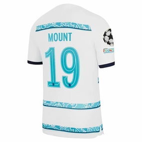 Nike Chelsea Mason Mount Away Jersey w/ Champions League   Club World Cup Patches 22/23 (White/College Navy)