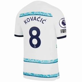 Nike Chelsea Mateo Kovacic Away Jersey w/ EPL   Club World Cup Patches 22/23 (White/College Navy)