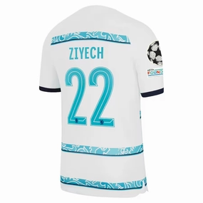 Nike Chelsea Ziyech Away Jersey w/ Champions League   Club World Cup Patches 22/23 (White/College Navy)