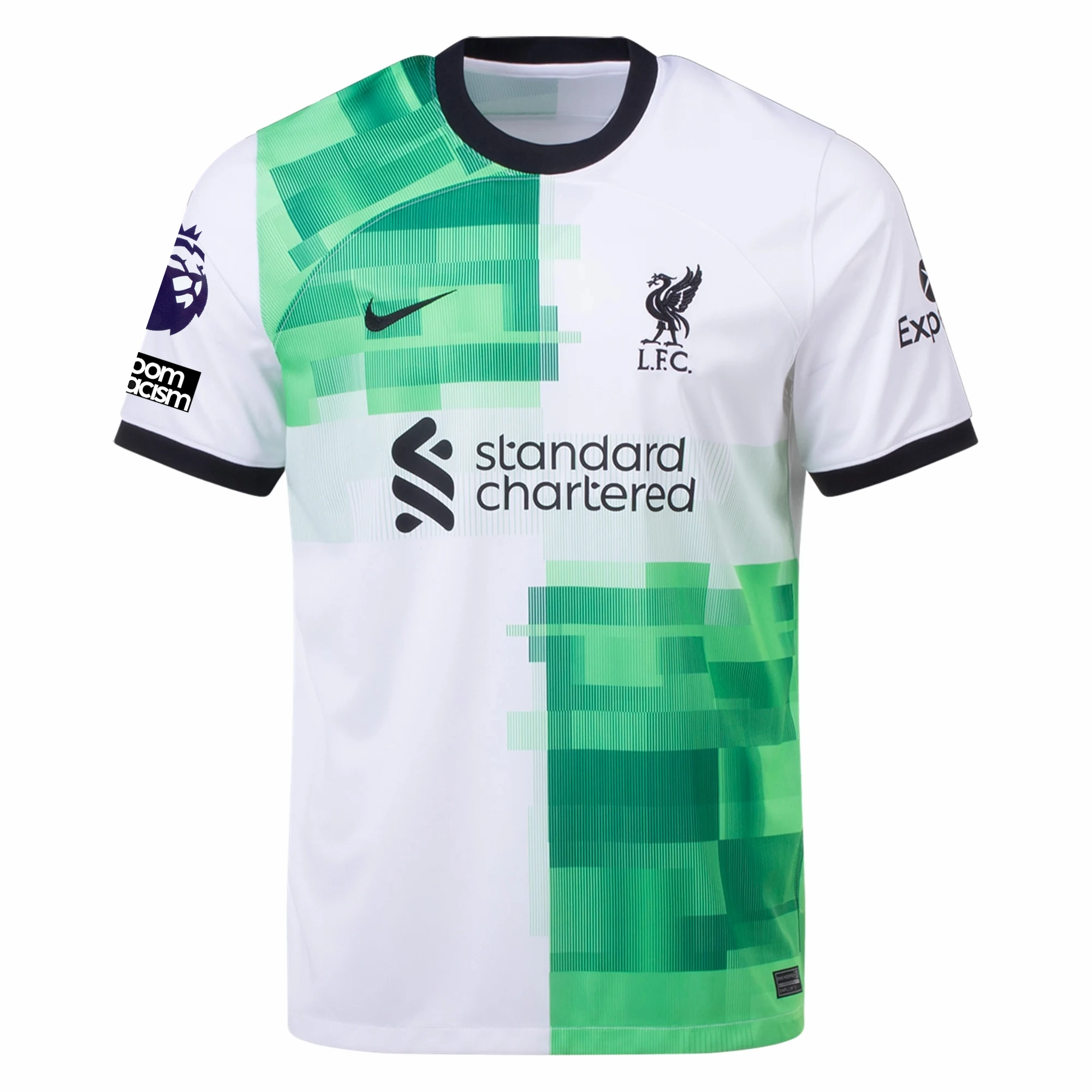 Nike Liverpool Away Andy Robertson Jersey w/ EPL   No Room For Racism Patches 23/24 (White/Green Spark)