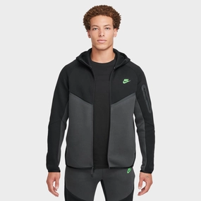 Nike Tech Fleece Full-Zip Windrunner Hoodie Black / Anthracite - Green Strike